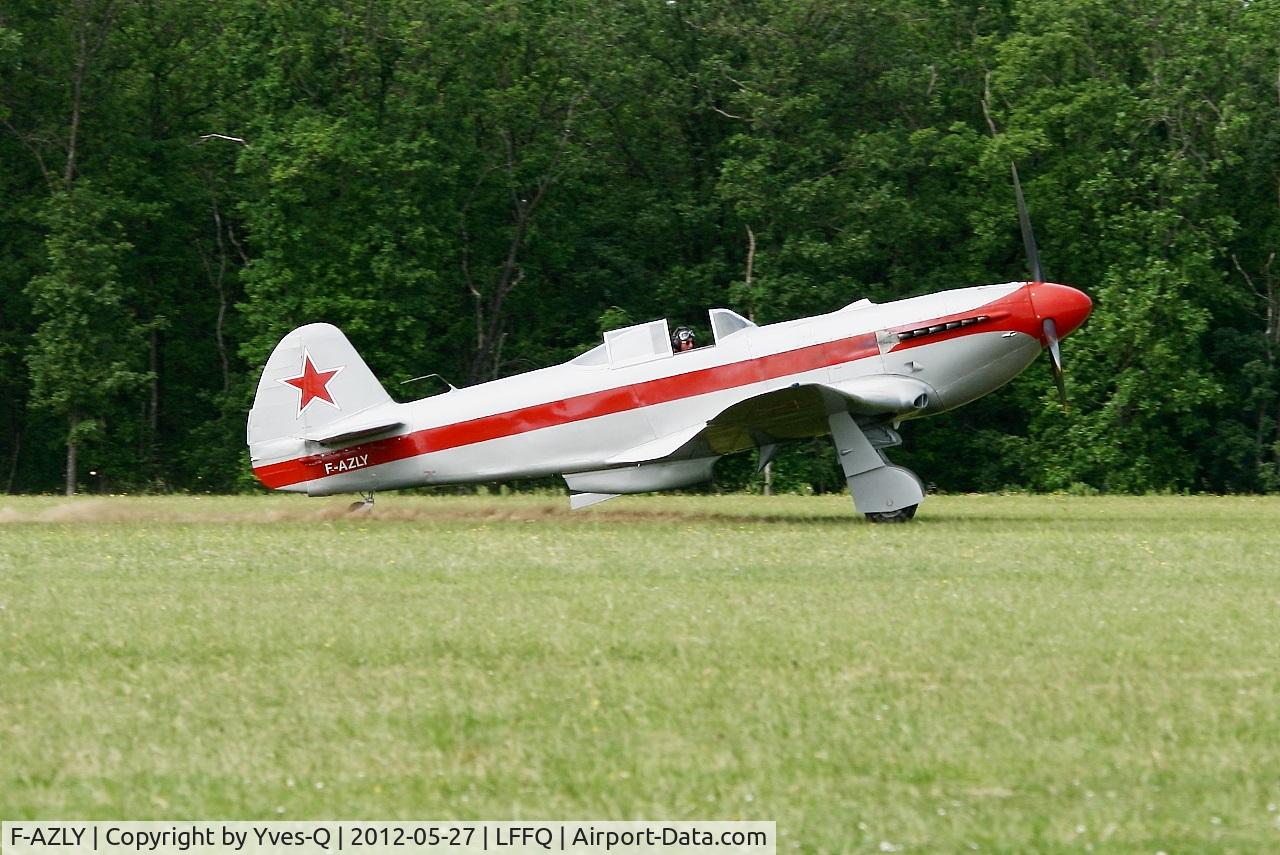 F-AZLY, Yakovlev Yak-3U C/N 172890, Yakovlev Yak-3U, Landing, La Ferté-Alais airfield (LFFQ) Air show 2012
