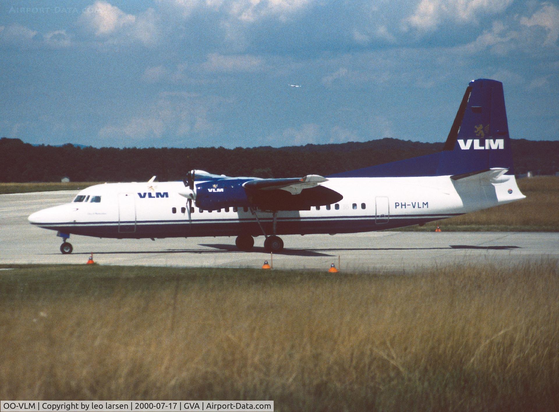 OO-VLM, 1988 Fokker 50 C/N 20135, Geneva 17.7.2000