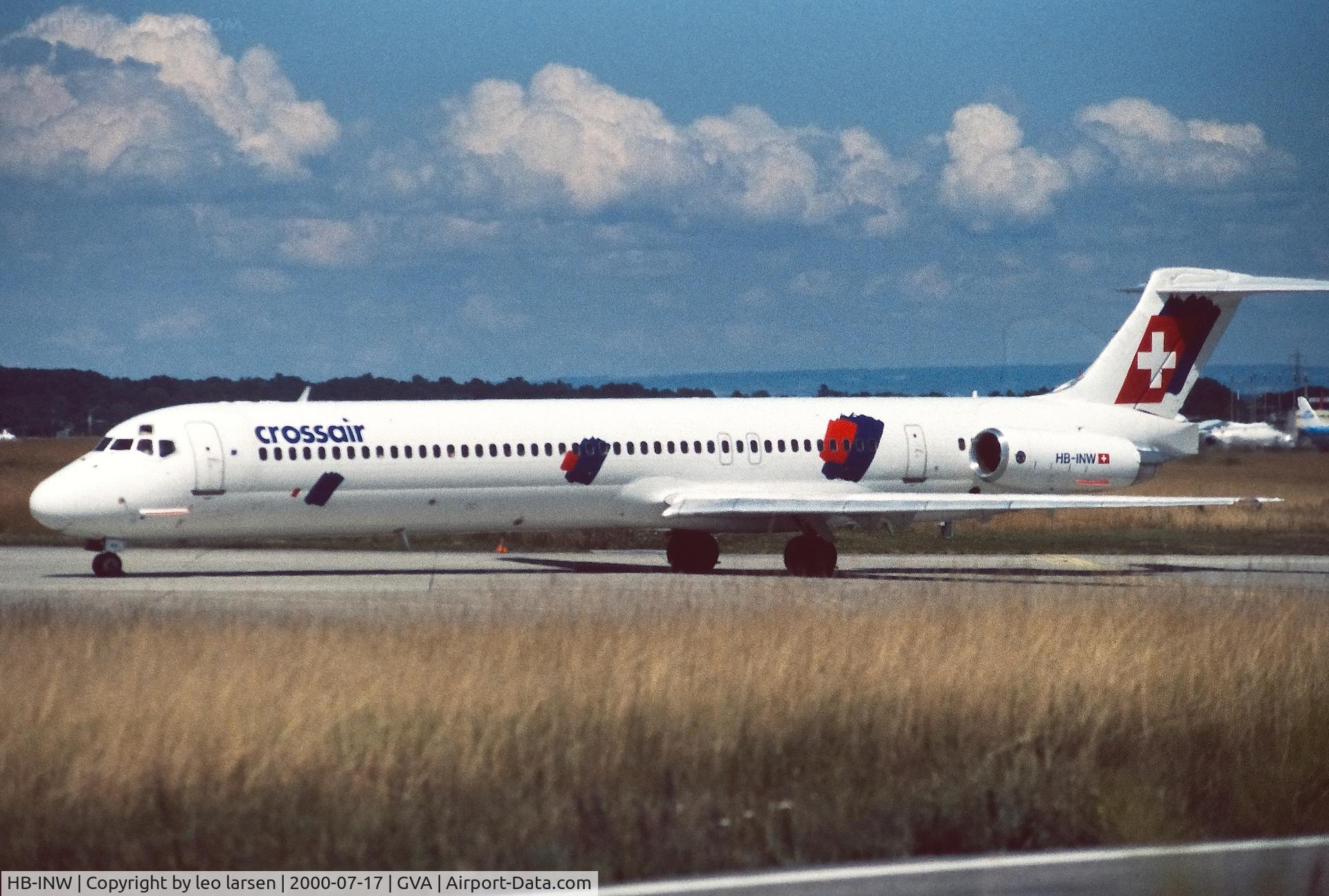 HB-INW, 1987 McDonnell Douglas MD-83 (DC-9-83) C/N 49569, Geneva 17.7.2000