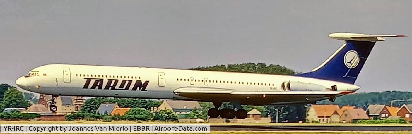 YR-IRC, 1975 Ilyushin IL-62 C/N 51902, Landing at Brussels 25L '90s scan from slide