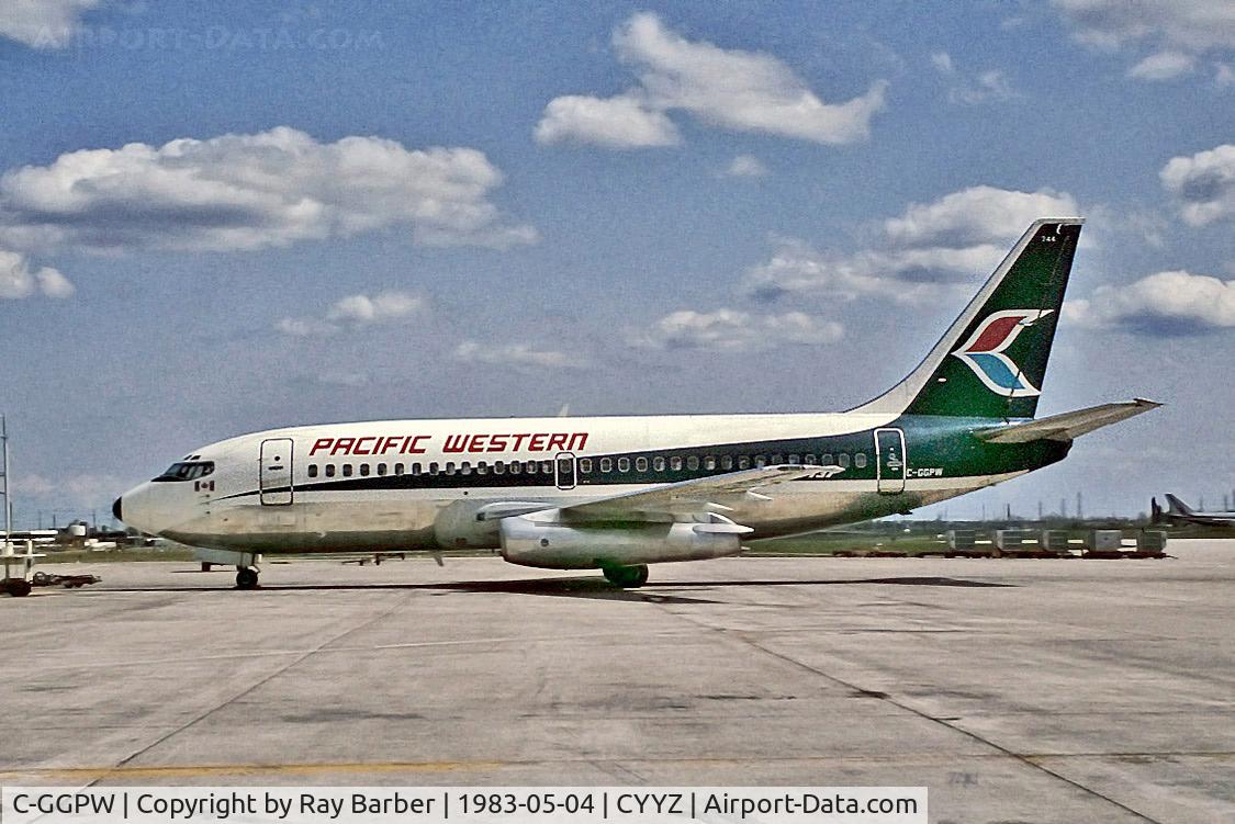 C-GGPW, 1978 Boeing 737-275 C/N 21639, C-GGPW   Boeing 737-275 [21639] (Pacific Western Airlines) Toronto-Pearson Int'l~C 04/05/1983