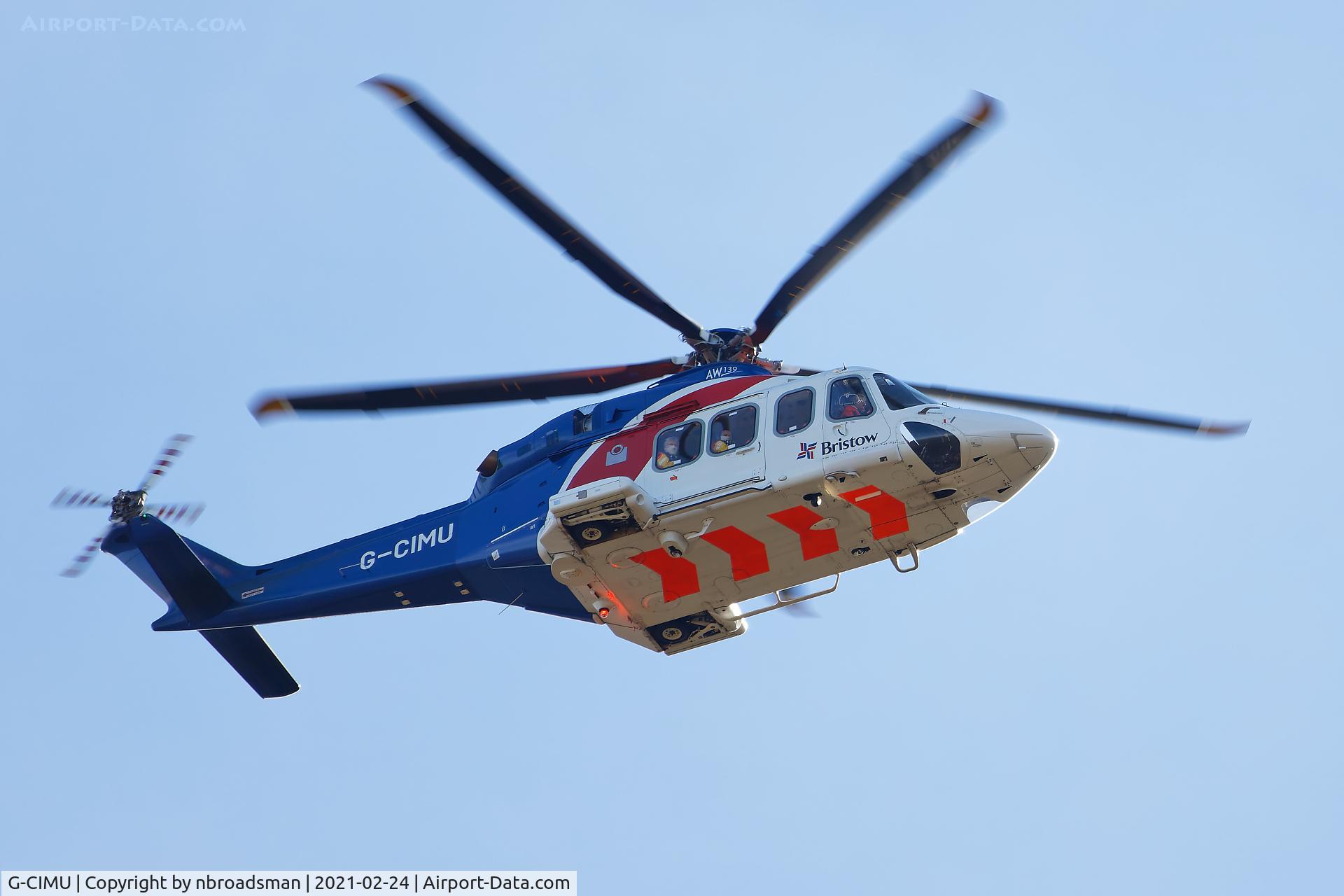 G-CIMU, 2015 AgustaWestland AW-139 C/N 31583, AW139 G-CIMU flying low over North Norfolk en-route to Norwich Airport from the sea.