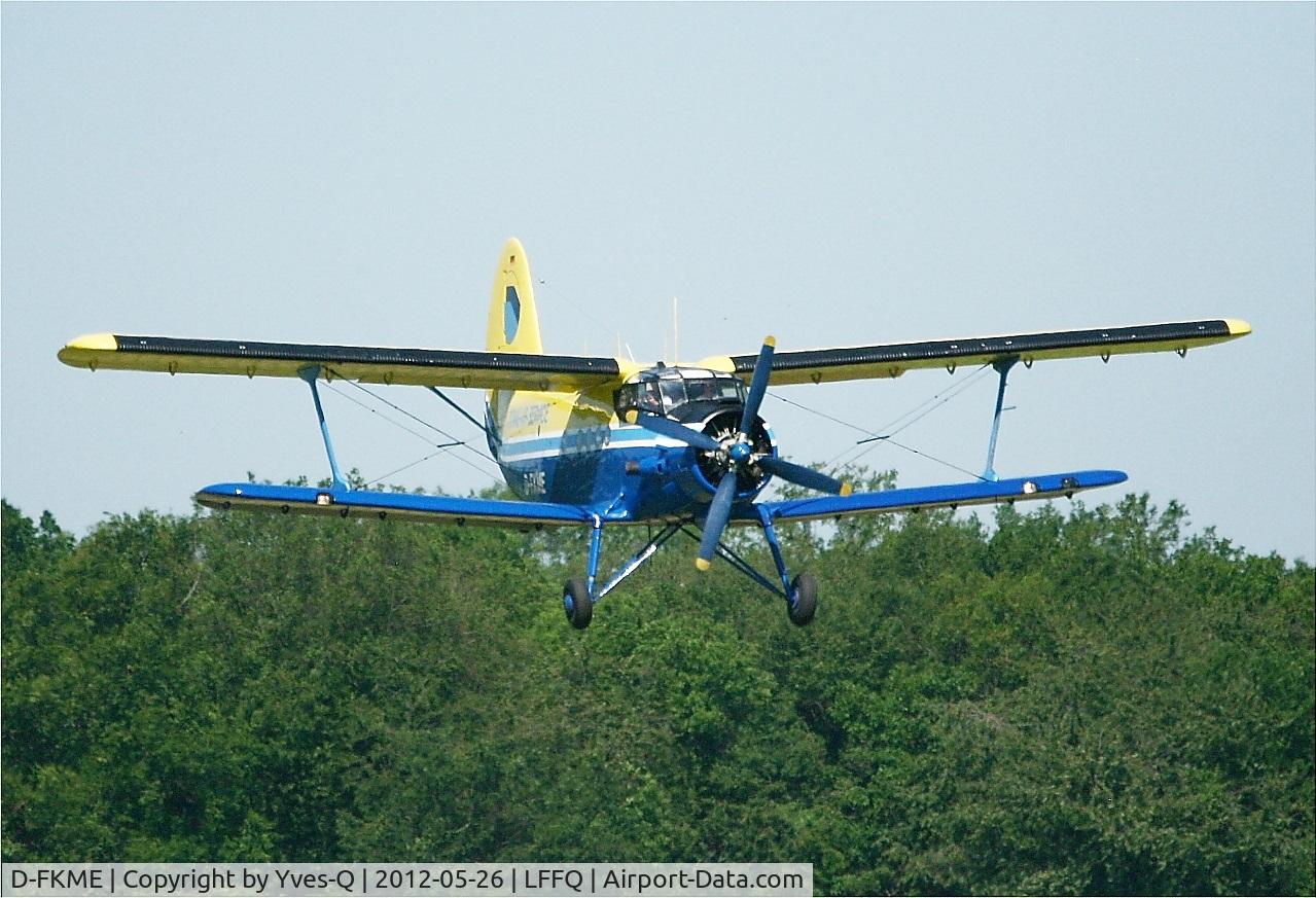 D-FKME, 1957 Antonov An-2 C/N 1G17805, Antonov An-2, Landing, La Ferté-Alais airfield (LFFQ) Air show 2015