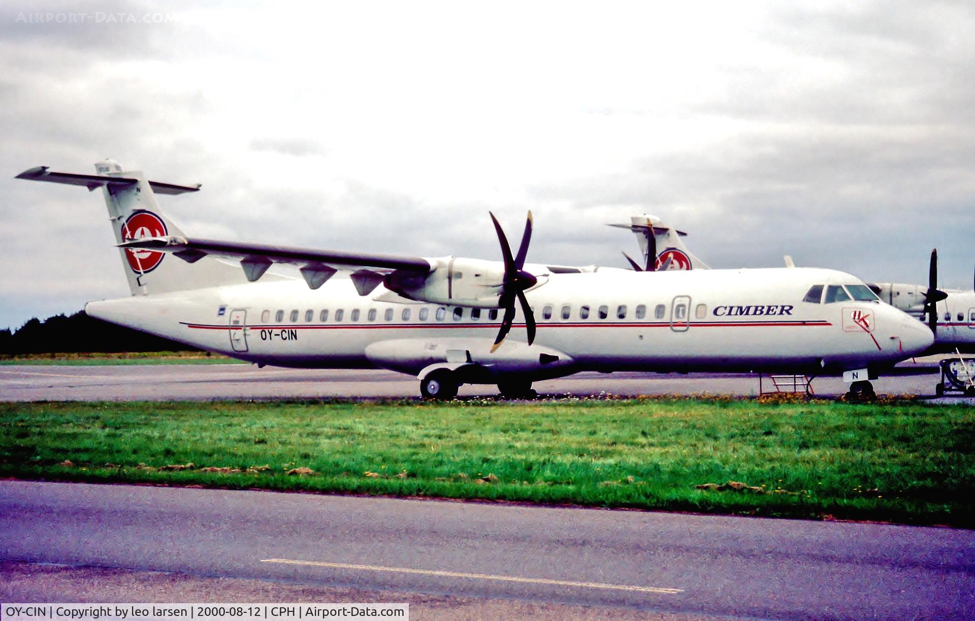 OY-CIN, 1999 ATR 72-212A C/N 568, Copenhagen 12.8.2000