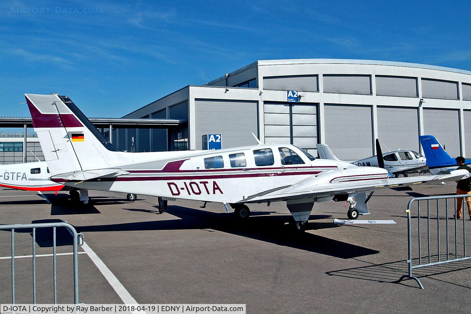 D-IOTA, 1980 Beech 58P Baron C/N TJ-312, D-IOTA   Beech 58P Baron [TJ-312] Friedrichshafen~D 19/04/2018