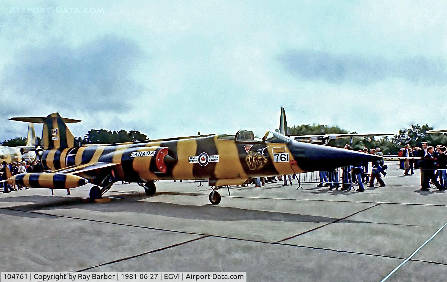 104761, Canadair CF-104 Starfighter C/N 683A-1061, 104761   Lockheed CF-104 Starfighter [683A-1061] (Royal Canadian Air Force) RAF Greenham Common~G 27/06/1981