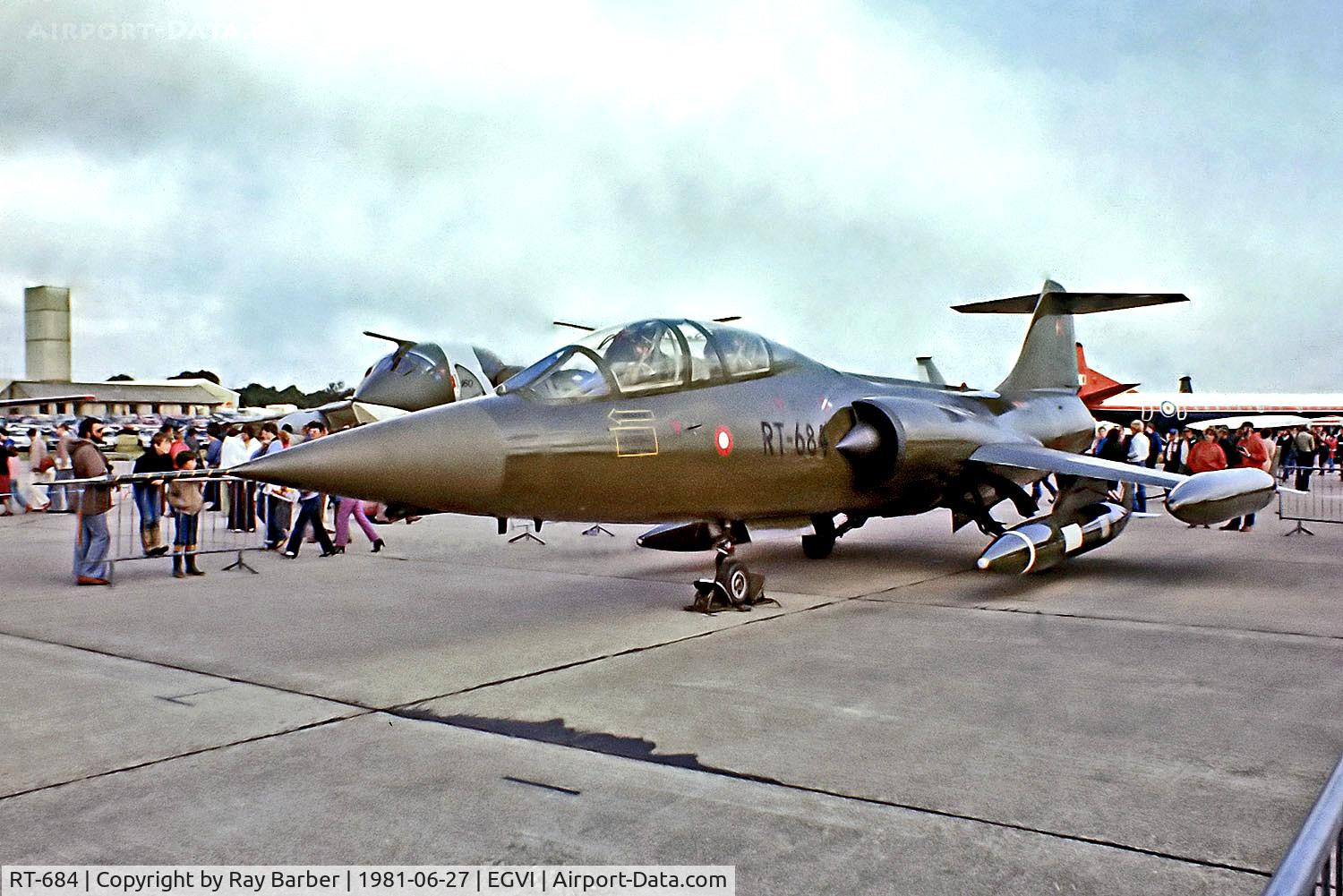 RT-684, 1963 Lockheed TF-104G Starfighter C/N 583C-5528, RT-684   Lockheed TF-104G Starfighter [583C-5528] (Royal Danish Air Force) RAF Greenham Common~G 27/06/1981