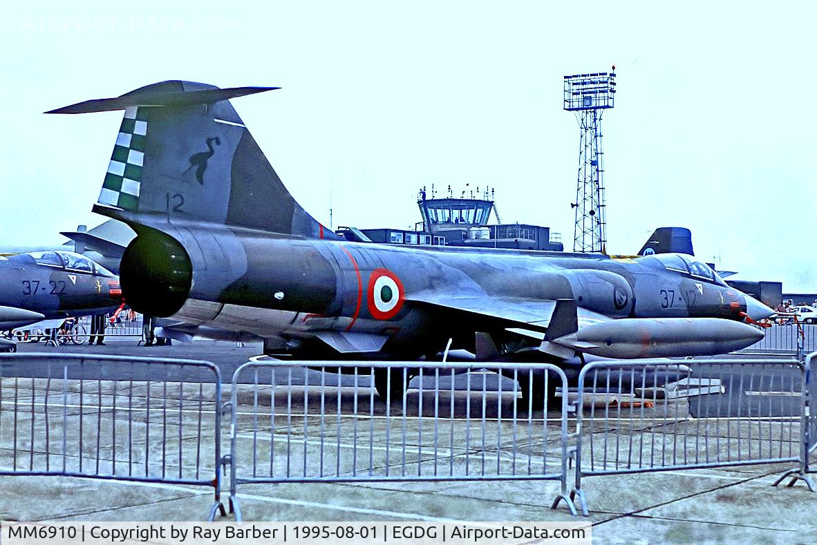 MM6910, Aeritalia F-104S-ASA Starfighter C/N 1210, MM6910   Lockheed F-104S ASA Starfighter [1210] (Italian Air Force) RAF St Mawgan / Newquay~G @ 01/08/1995