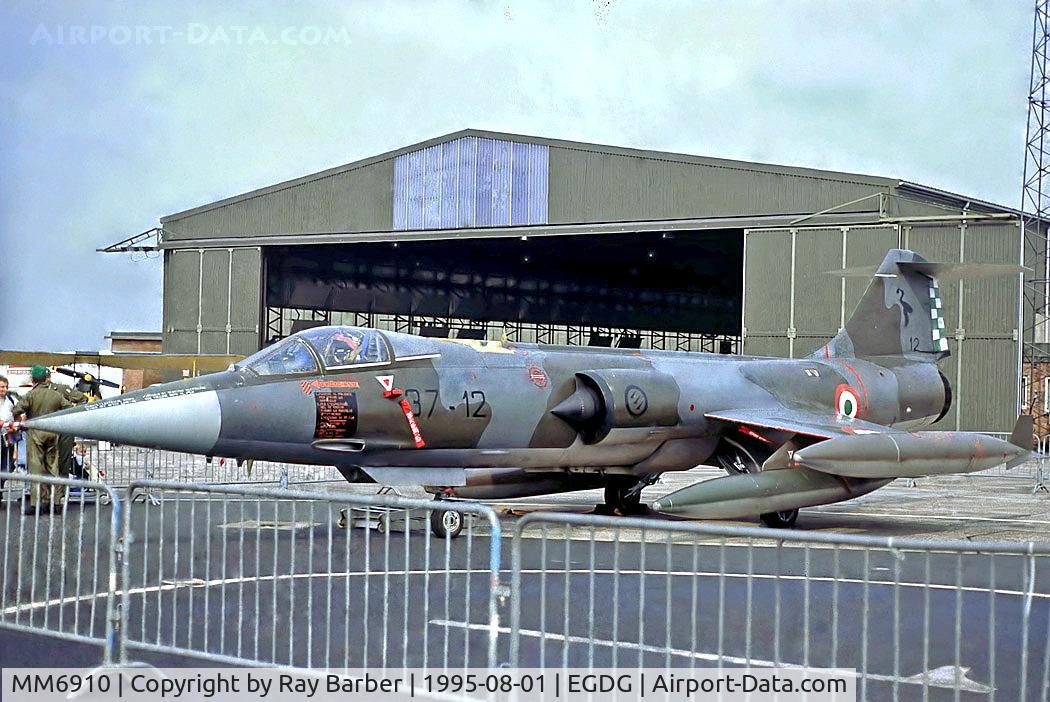 MM6910, Aeritalia F-104S-ASA Starfighter C/N 1210, MM6910   Lockheed F-104S ASA Starfighter [1210] (Italian Air Force) RAF St Mawgan / Newquay~G @ 01/08/1995