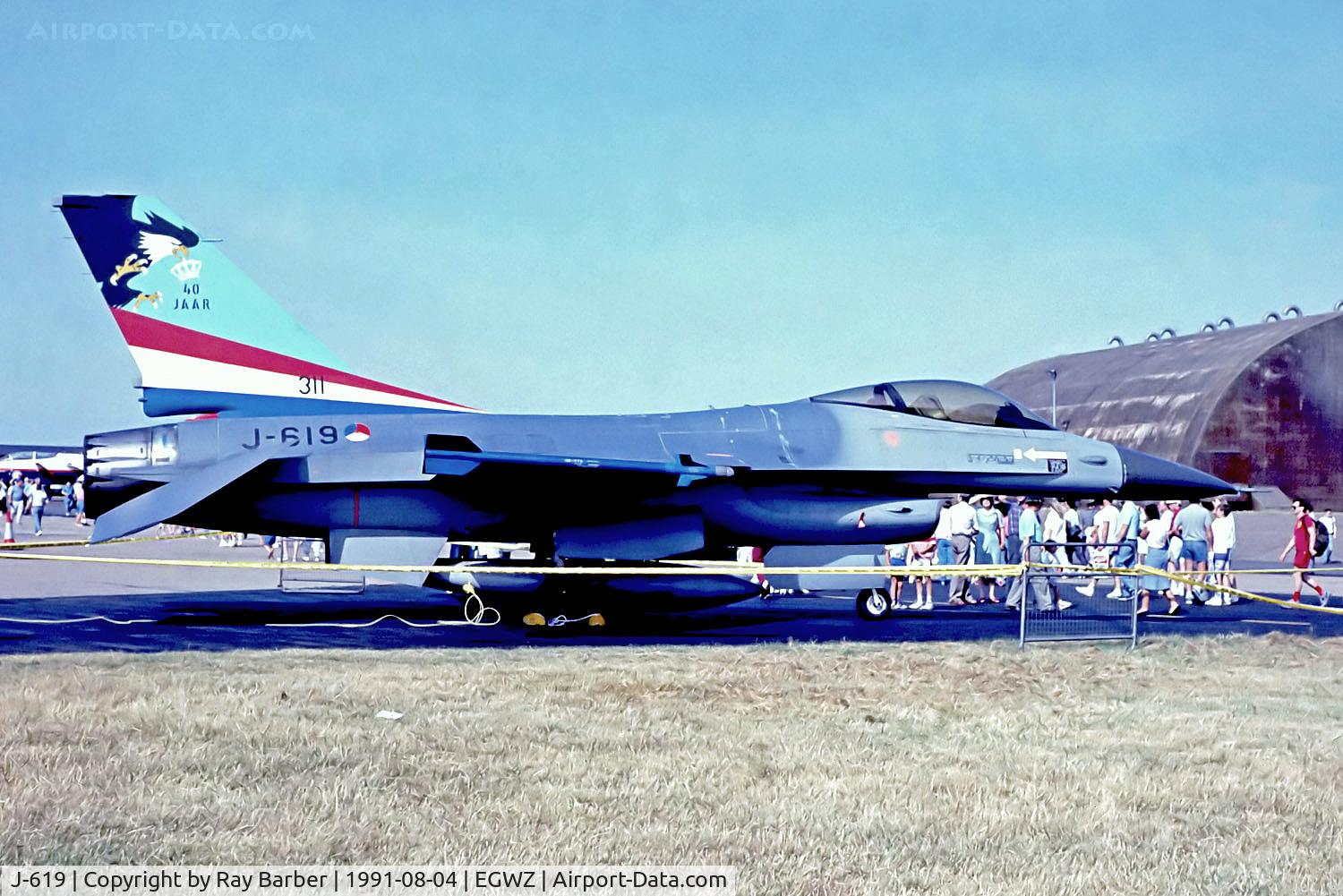 J-619, 1980 General Dynamics F-16AM Fighting Falcon C/N 6D-51, J-619   General Dynamics F-16A Fighting Falcon [6D-51] (Royal Netherlands Air Force) RAF Alconbury~G 04/08/1991