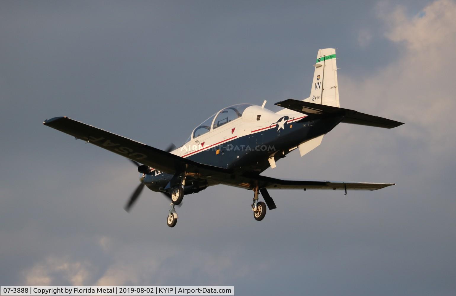 07-3888, 2007 Raytheon T-6A Texan II C/N PT-443, USAF T-6A Texan II
