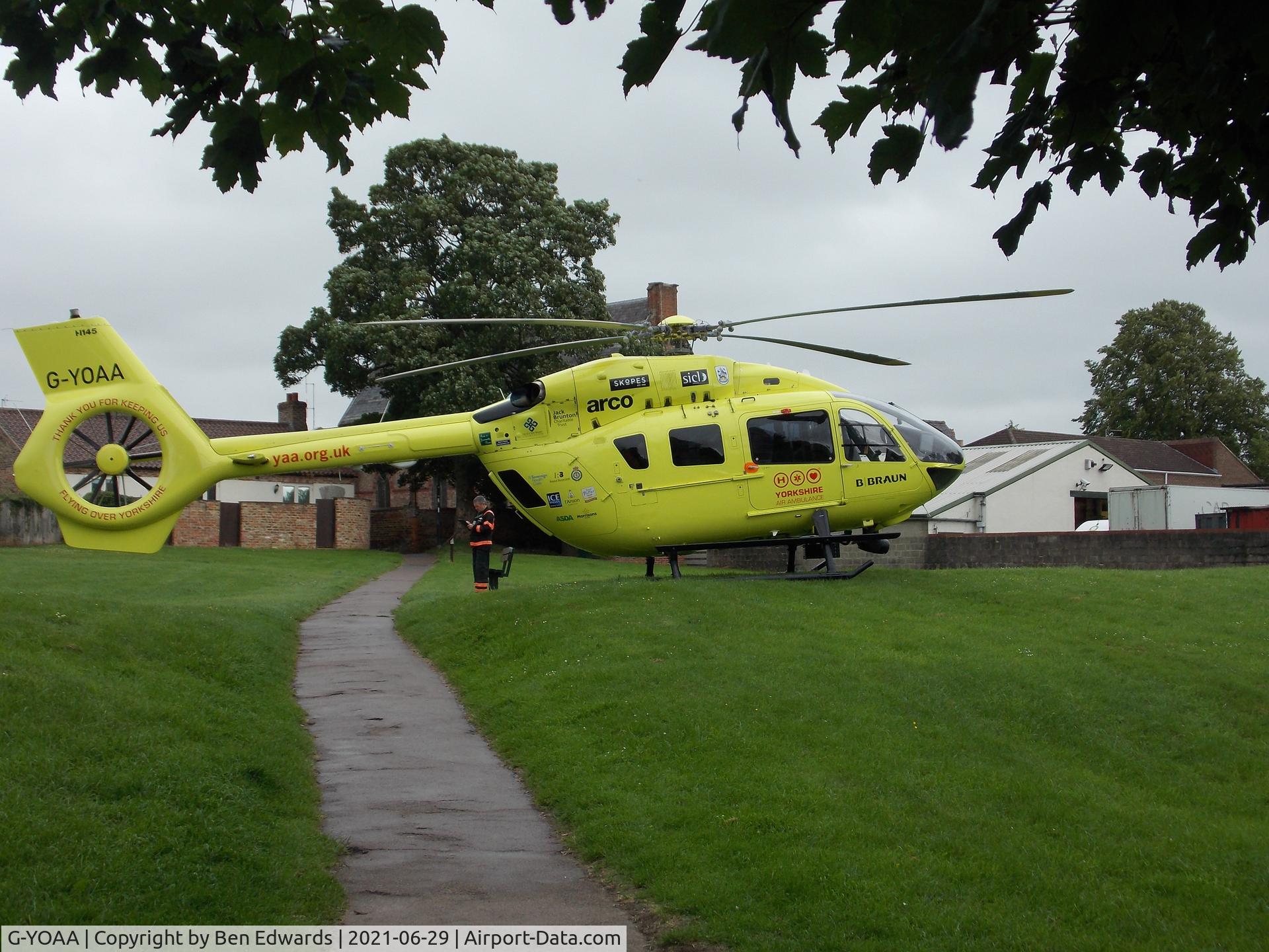 G-YOAA, 2016 Airbus Helicopters H-145 (BK-117D-2) C/N 20086, Landed at incident in Thirsk, North Yorkshire