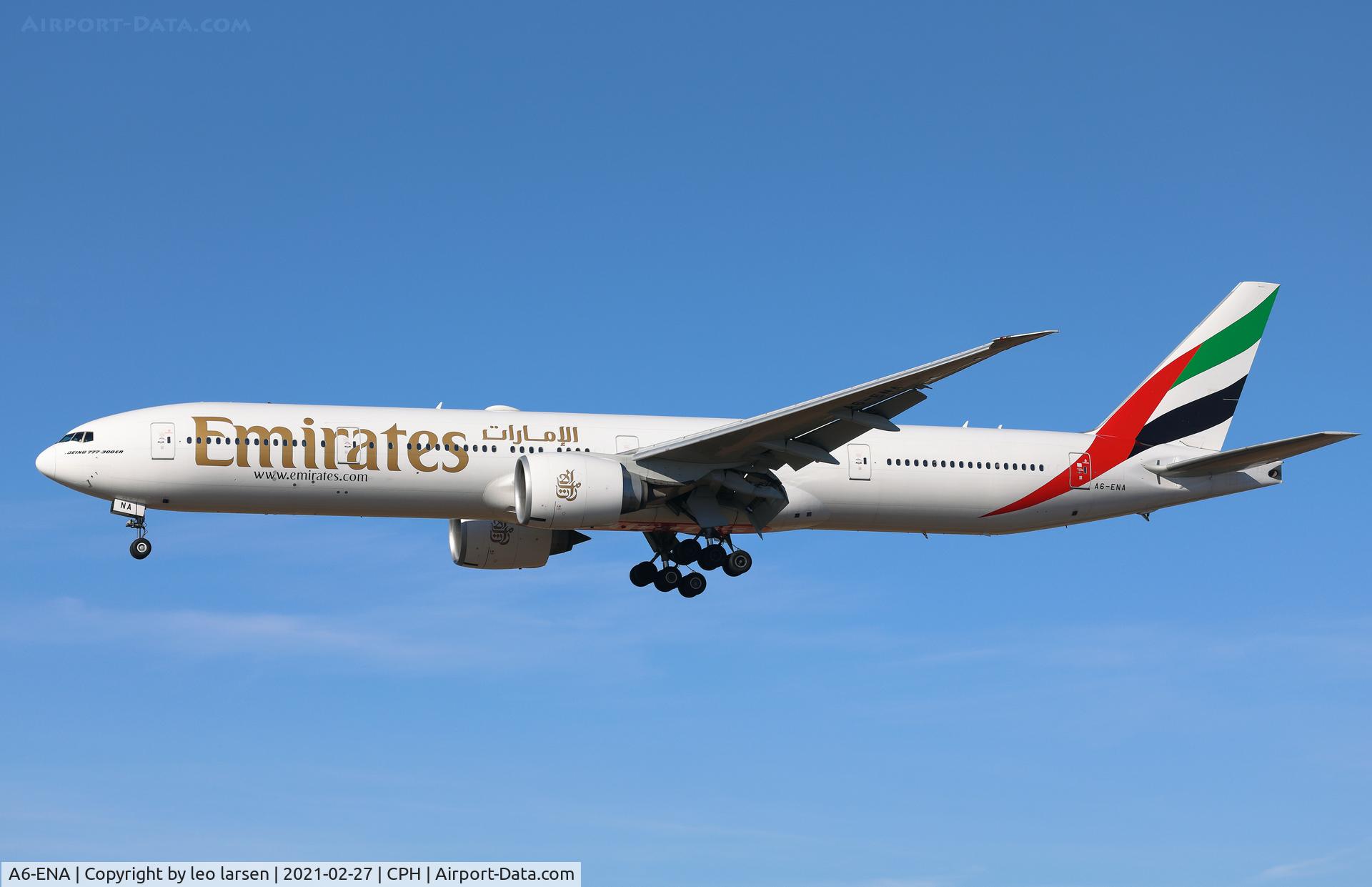 A6-ENA, 2012 Boeing 777-31H/ER C/N 41082, Copenhagen 27.2.2021