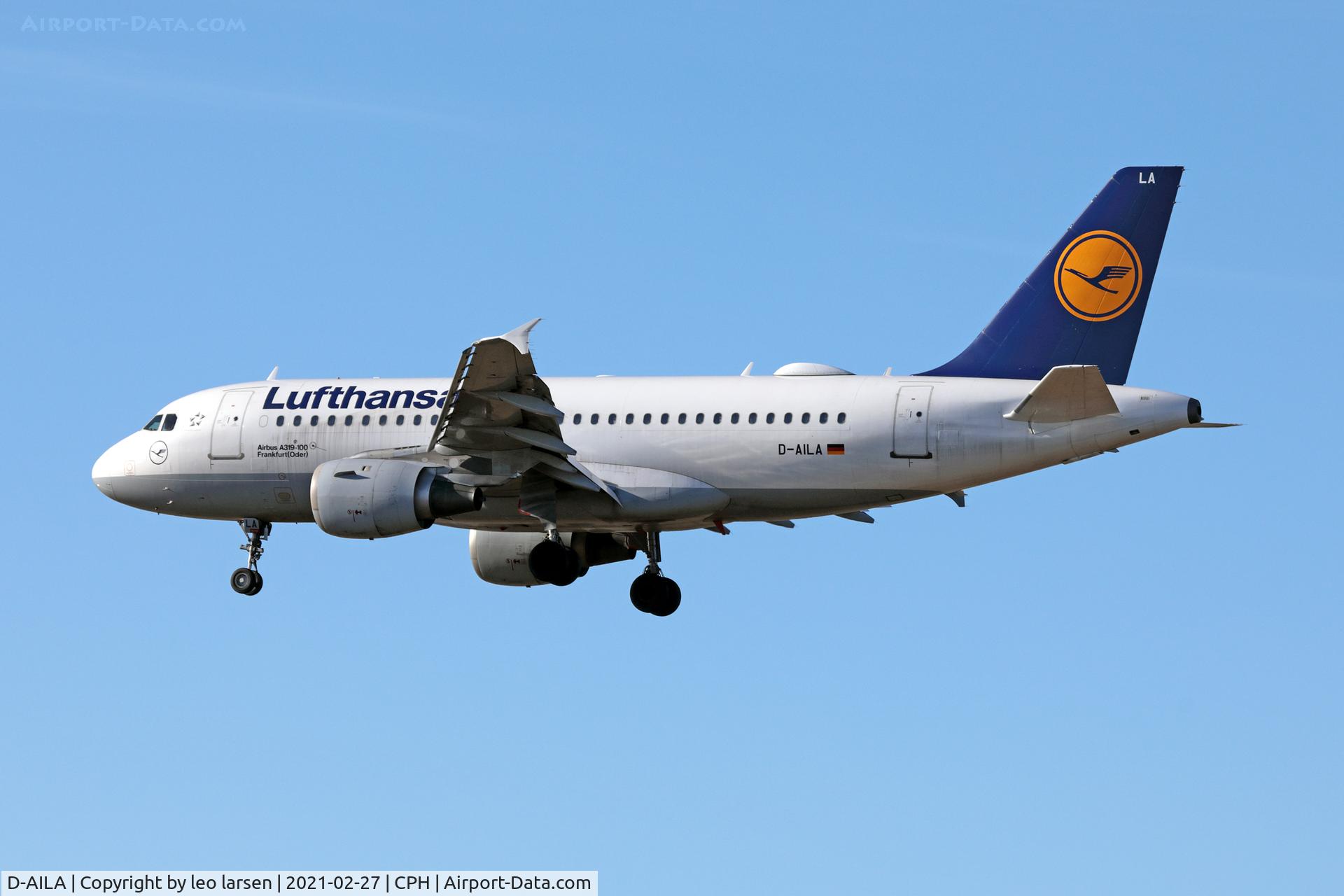 D-AILA, 1996 Airbus A319-114 C/N 609, Copenhagen 27.2.2021