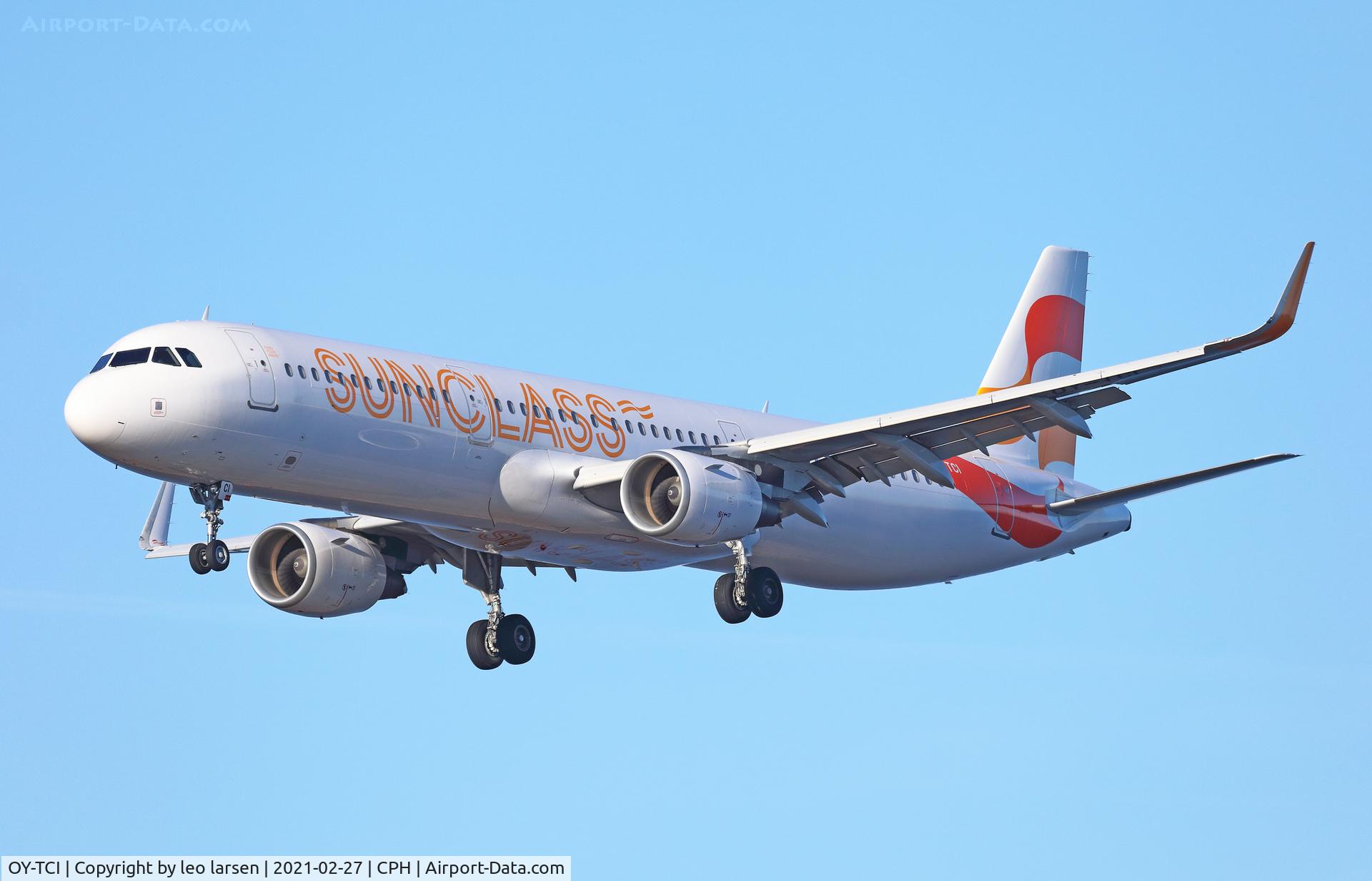 OY-TCI, 2015 Airbus A321-211 C/N 6468, Copenhagen 27.2.2021 just from Paintshop East MidlandsAirport.