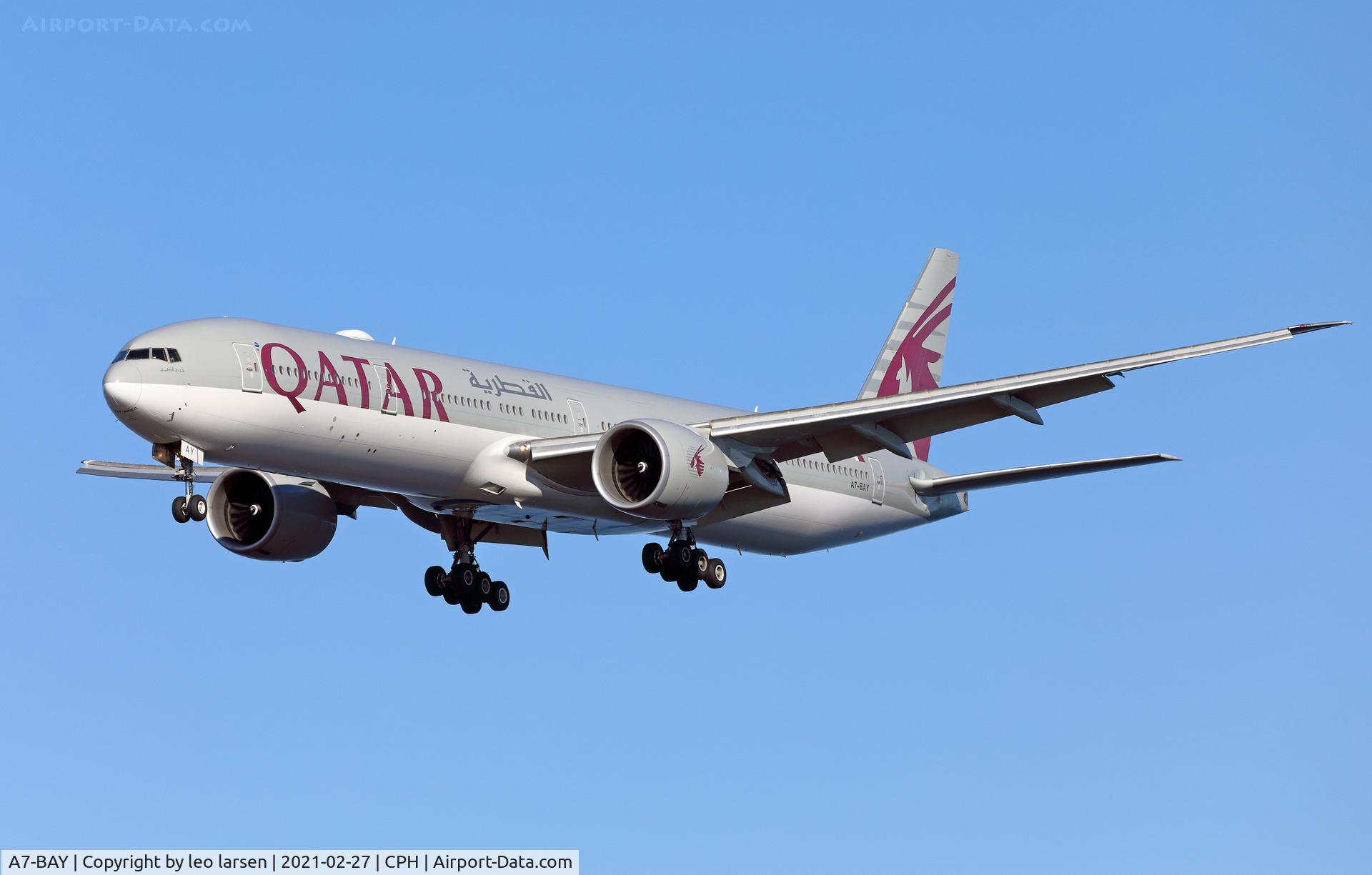 A7-BAY, 2013 Boeing 777-3DZ/ER C/N 41778, Copenhagen 27.2.2021