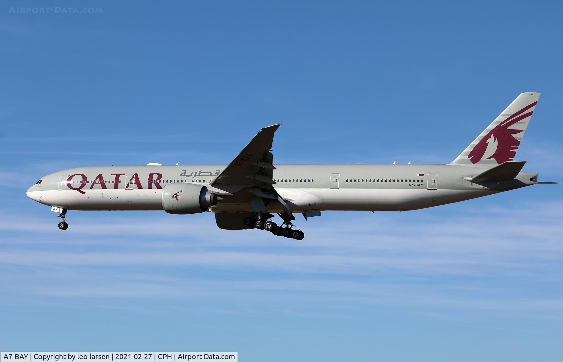 A7-BAY, 2013 Boeing 777-3DZ/ER C/N 41778, Copenhagen 27.2.2021