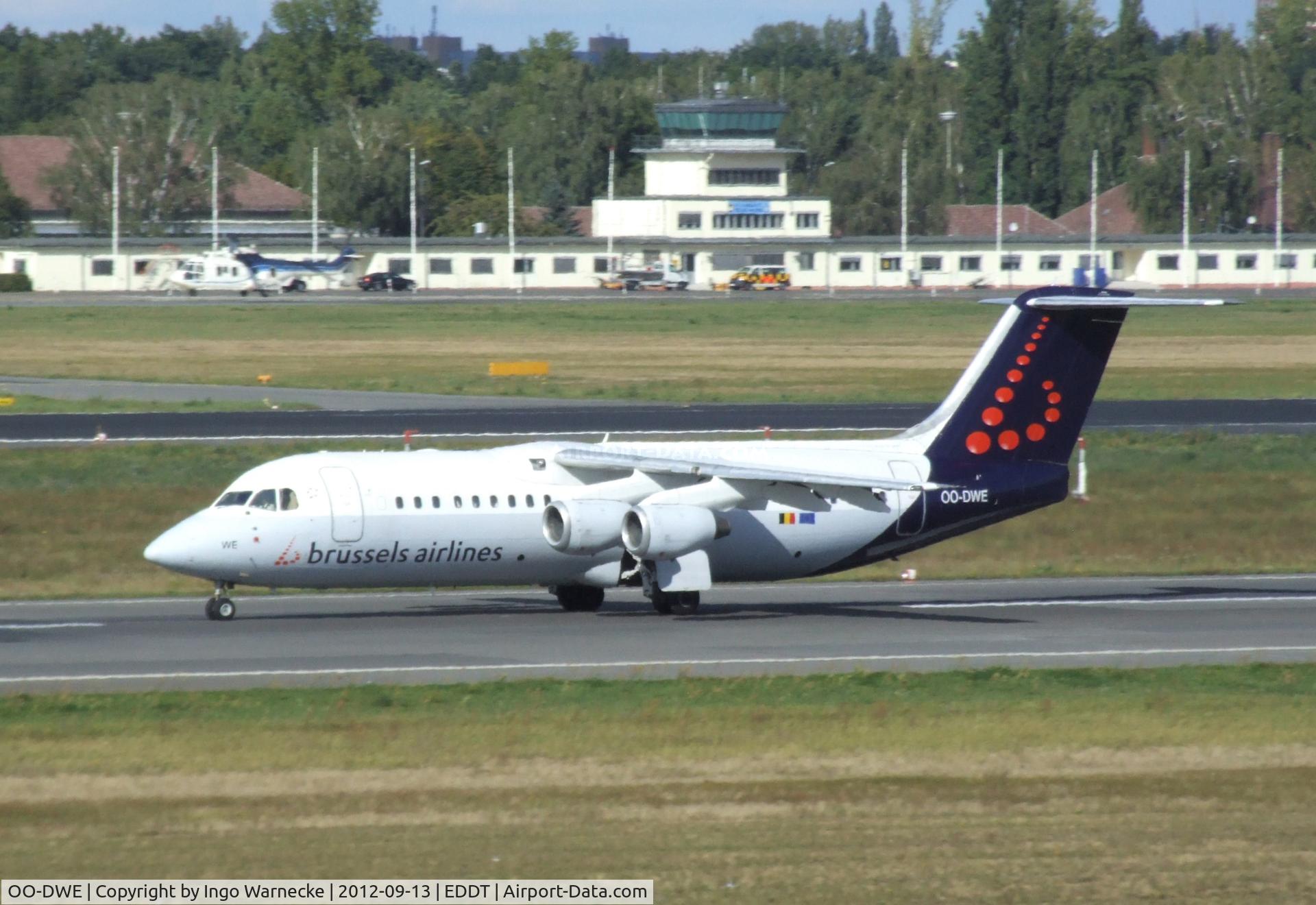 OO-DWE, 1998 British Aerospace Avro 146-RJ100 C/N E3327, BAe Avro 146-RJ100 of brussels airlines at Berlin-Tegel airport