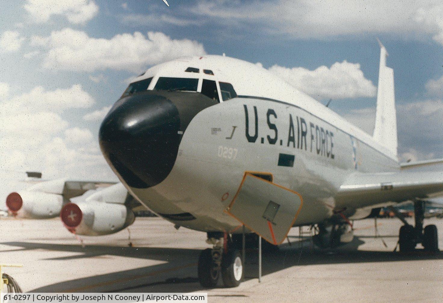 61-0297, 1962 Boeing EC-135A Stratotanker C/N 18204, A photo I took of 61-0297 in the late 1980's, maybe 1987.  I was assigned as a Crew Chief on 61-0297 from 1985 to 1988.  Photo was taken at Ellsworth AFB, SD.
