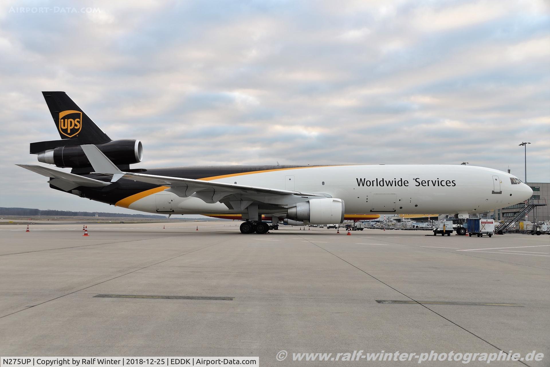 N275UP, 1997 McDonnell Douglas MD-11F C/N 48774, McDonnell Douglas MD-11F - 5X UPS United Parcel Service - 48774 - N275UP - 25.12.2018 - CGN
