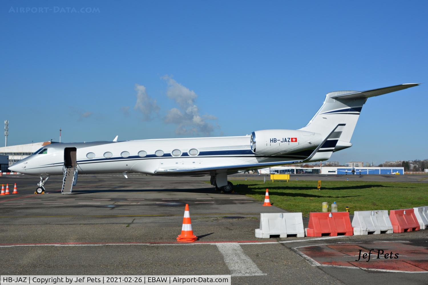 HB-JAZ, 2019 Gulfstream Aerospace GV-SP (G550) C/N 5600, Nice visitor at Antwerp Airport.