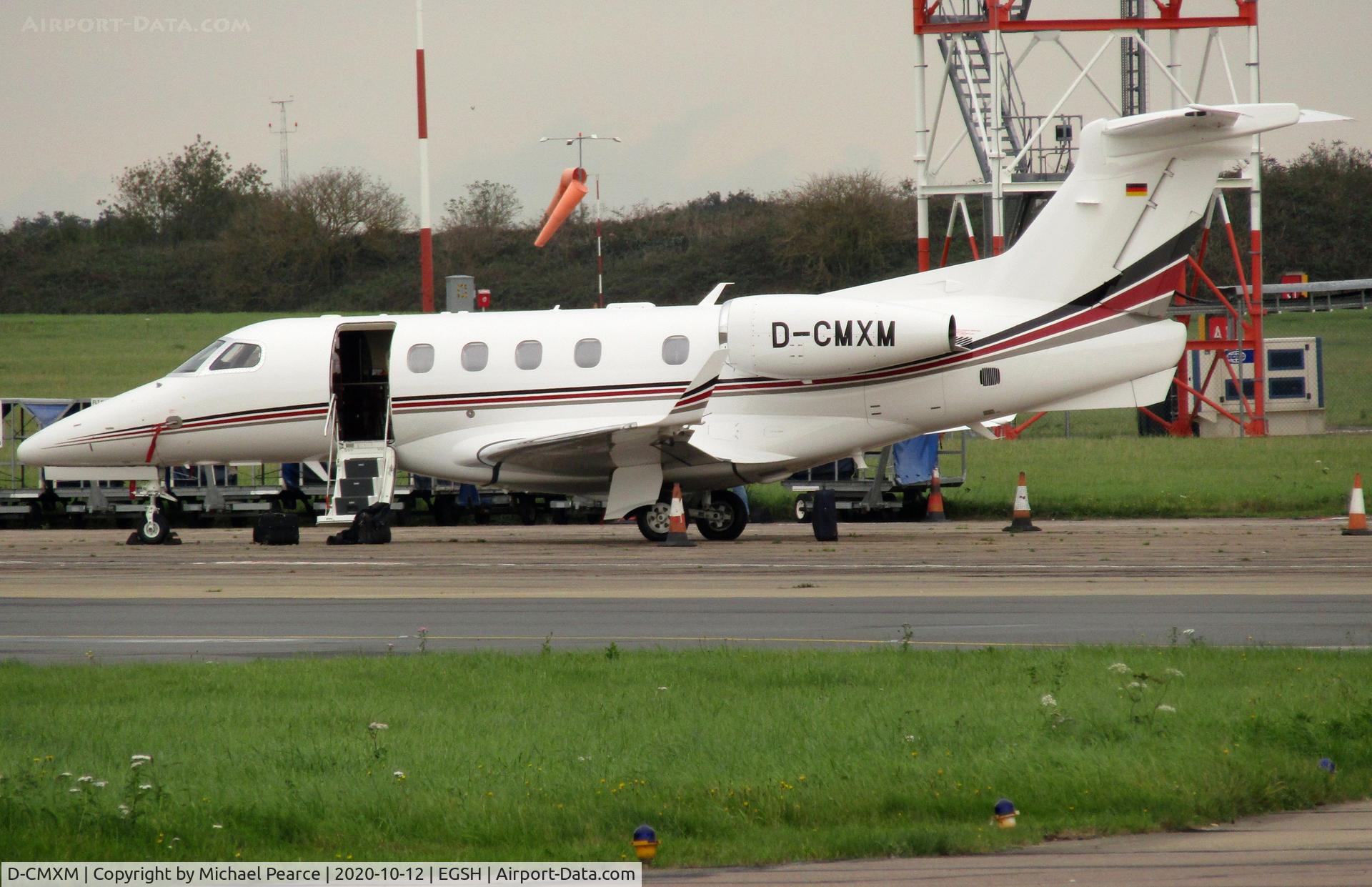D-CMXM, 2020 Embraer EMB-505 Phenom 300 C/N 50500561, Parked on Stand 7, after arrival from Hamburg (HAM) for respray.