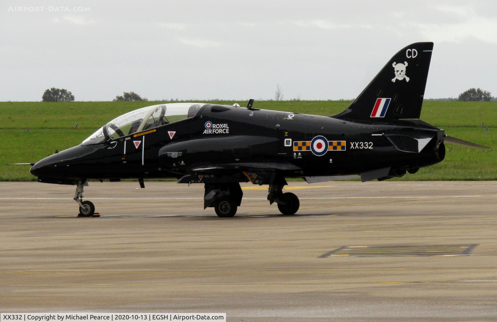 XX332, Hawker Siddeley Hawk T.1A C/N 41H-32156, Parked at SaxonAir for refuel, whilst operating over the Stanta Training Area.