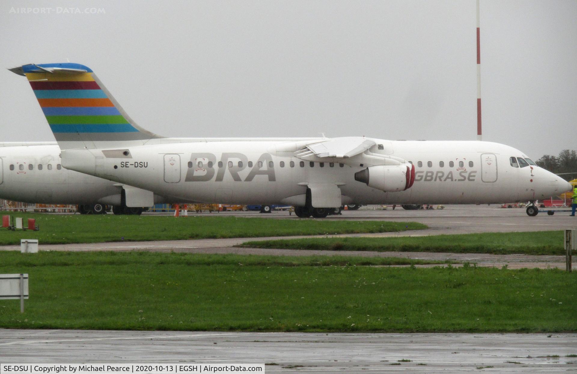 SE-DSU, 1994 British Aerospace Avro 146-RJ100 C/N E3248, Parked on the Eastern Apron for work during storage.