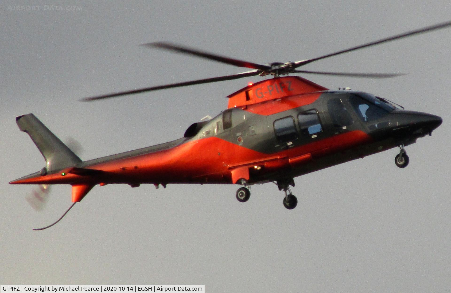 G-PIFZ, 2016 Agusta AW-109SP Grand New C/N 22355, Arriving on RWY 09 from Denham (EGLD).