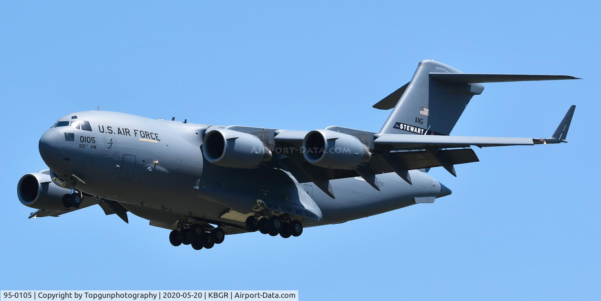 95-0105, 1995 McDonnell Douglas C-17A Globemaster III C/N P-30, POLO 98 came up to BGR to work the pattern.