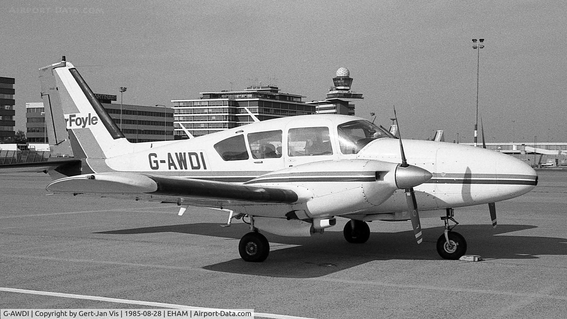 G-AWDI, 1967 Piper PA-23-250 Aztec C/N 27-3811, Parked at general aviation stand