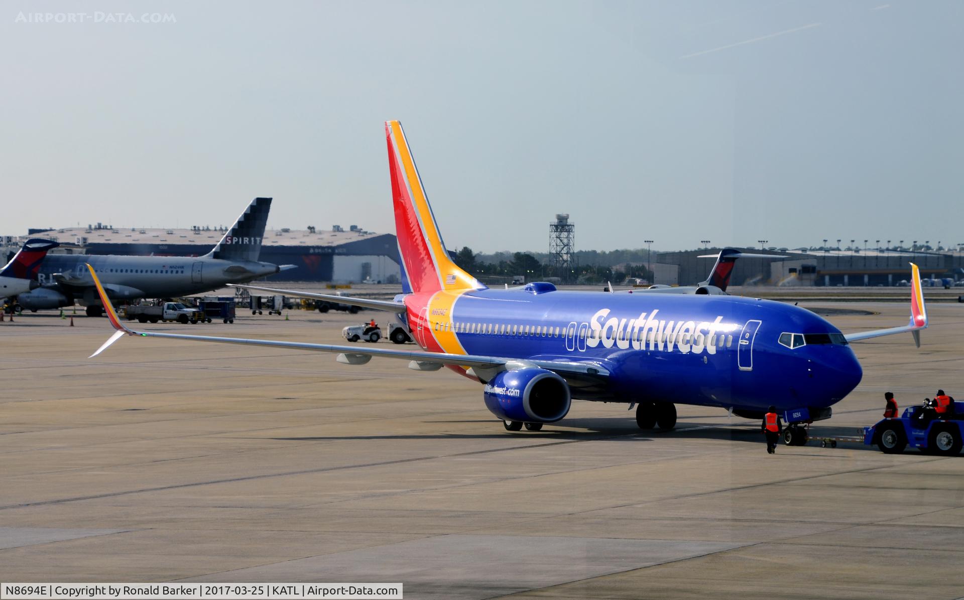 N8694E, 2016 Boeing 737-8H4 C/N 36661, Pushback Atlanta