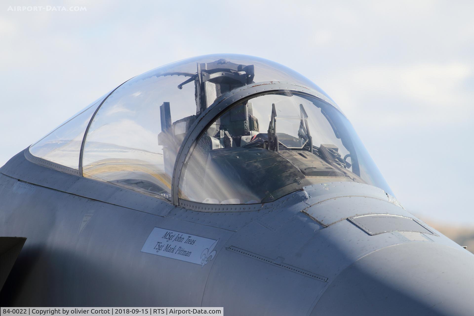 84-0022, 1984 McDonnell Douglas F-15C Eagle C/N 0932/C325, closer view of the cockpit