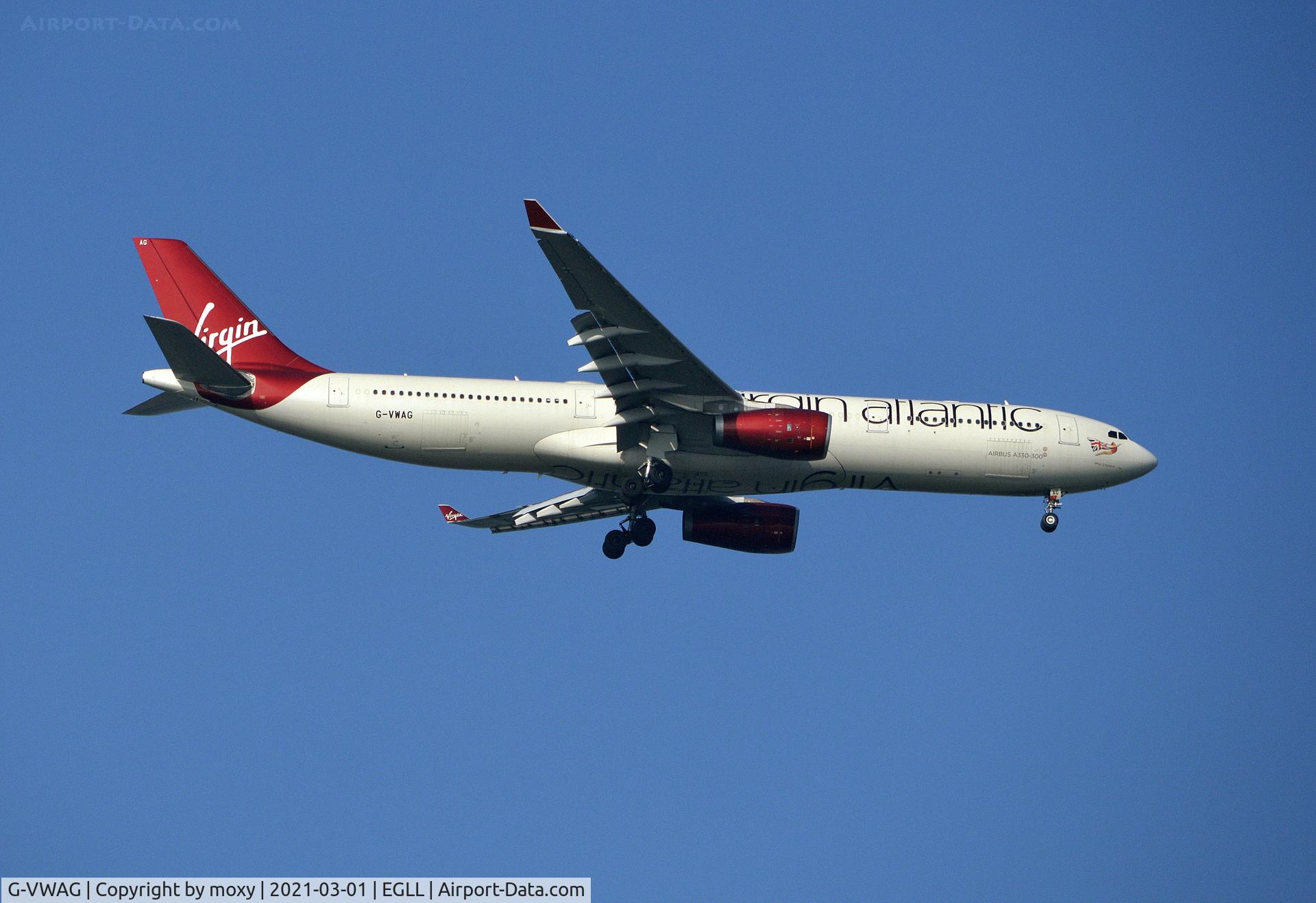 G-VWAG, 2012 Airbus A330-343X C/N 1341, Airbus A330-343X on finals to 9R London Heathrow.