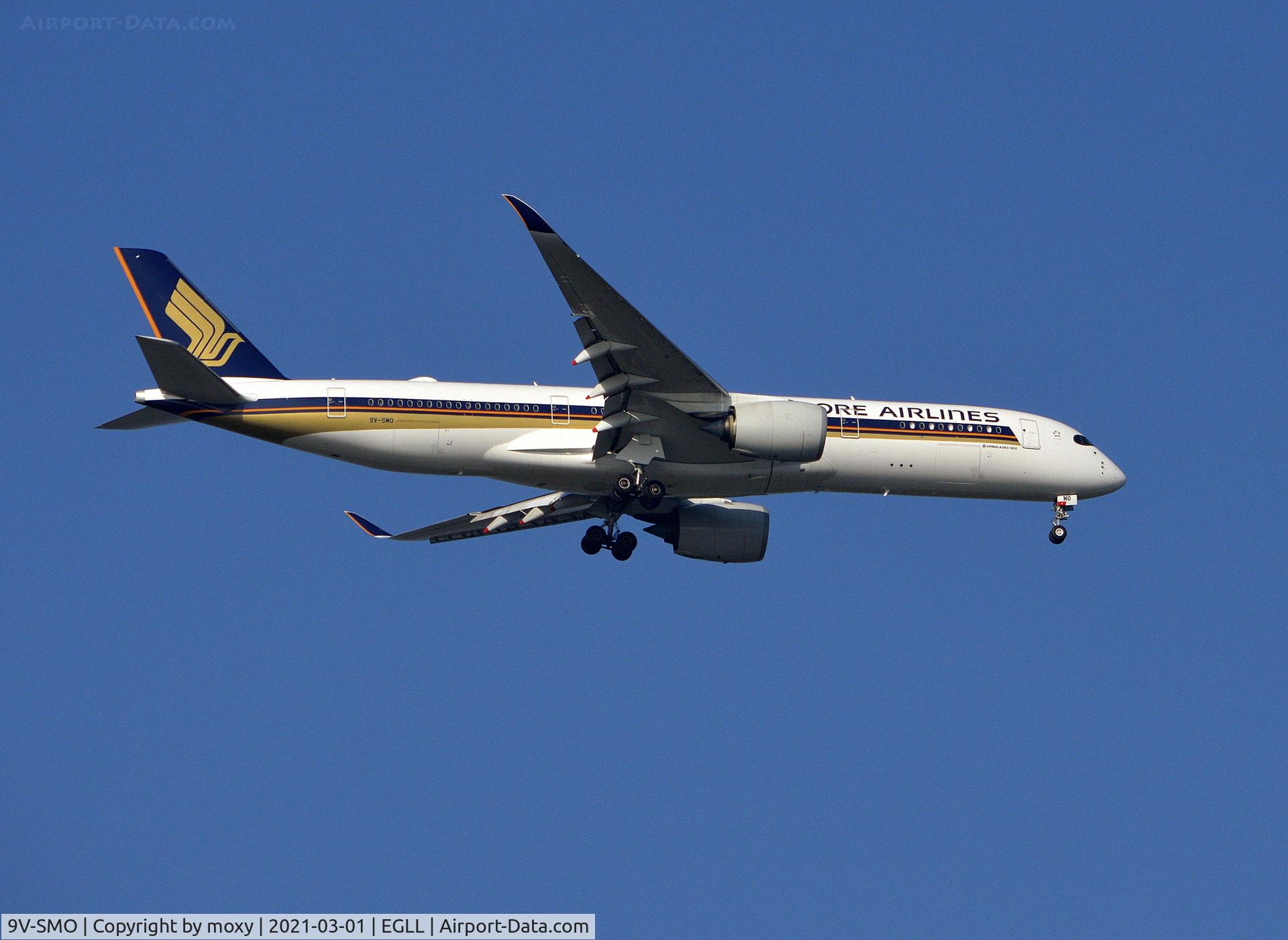 9V-SMO, 2017 Airbus A350-941 C/N 116, Airbus A350-941 on finals to 9R London Heathrow.