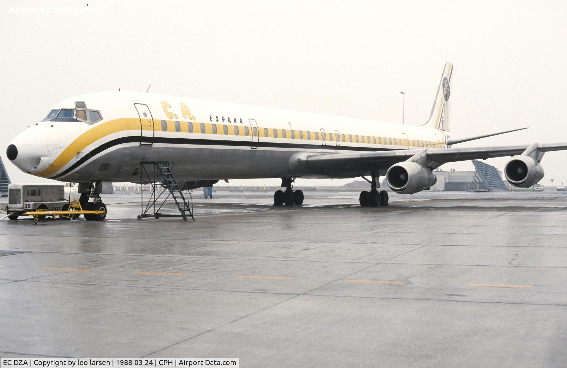 EC-DZA, 1969 Douglas DC-8-61 C/N 46032, Copenhagen 24.3.1988