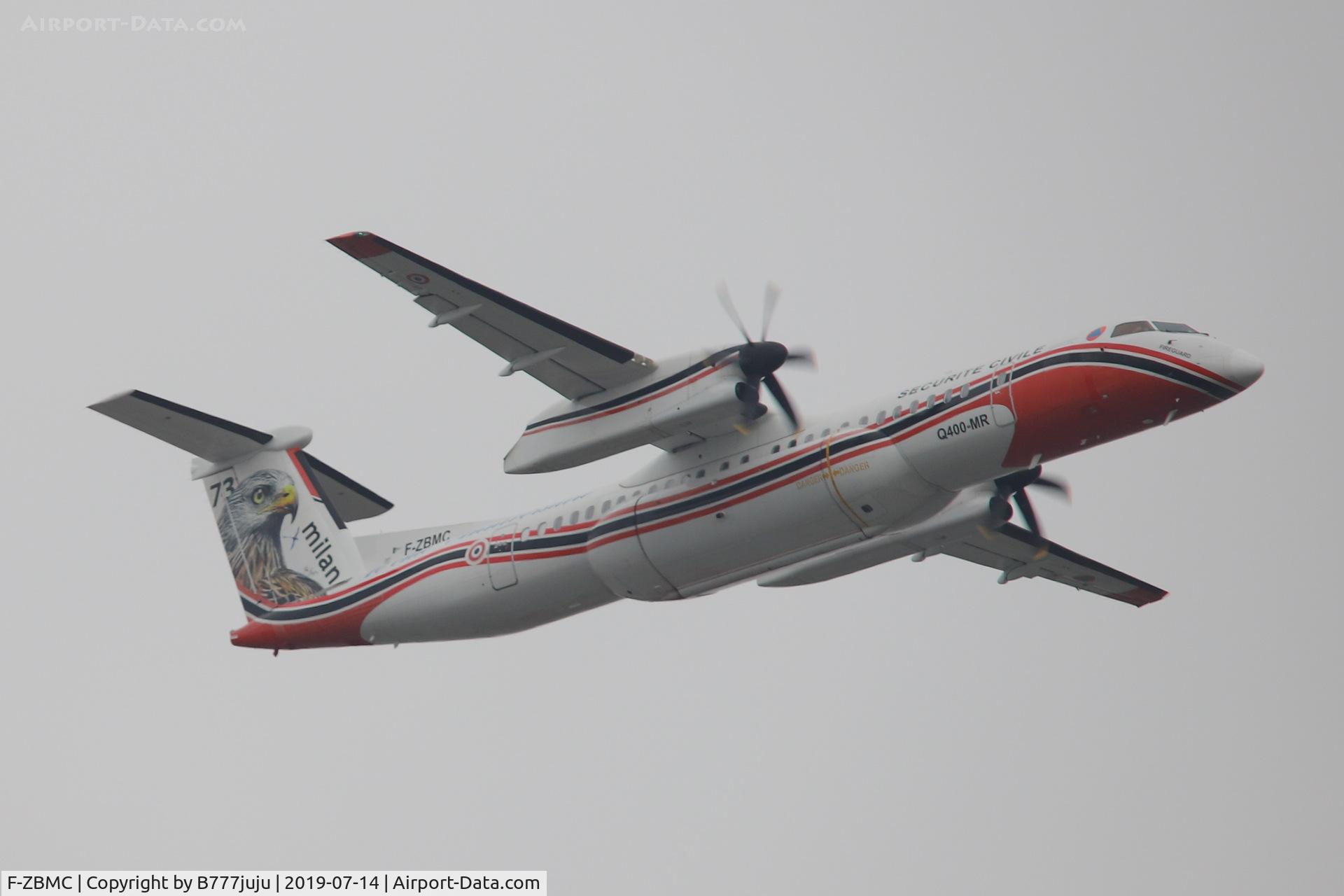 F-ZBMC, 2001 De Havilland Canada DHC-8-402Q-MR Dash 8 C/N 4040, during French Parade over Paris