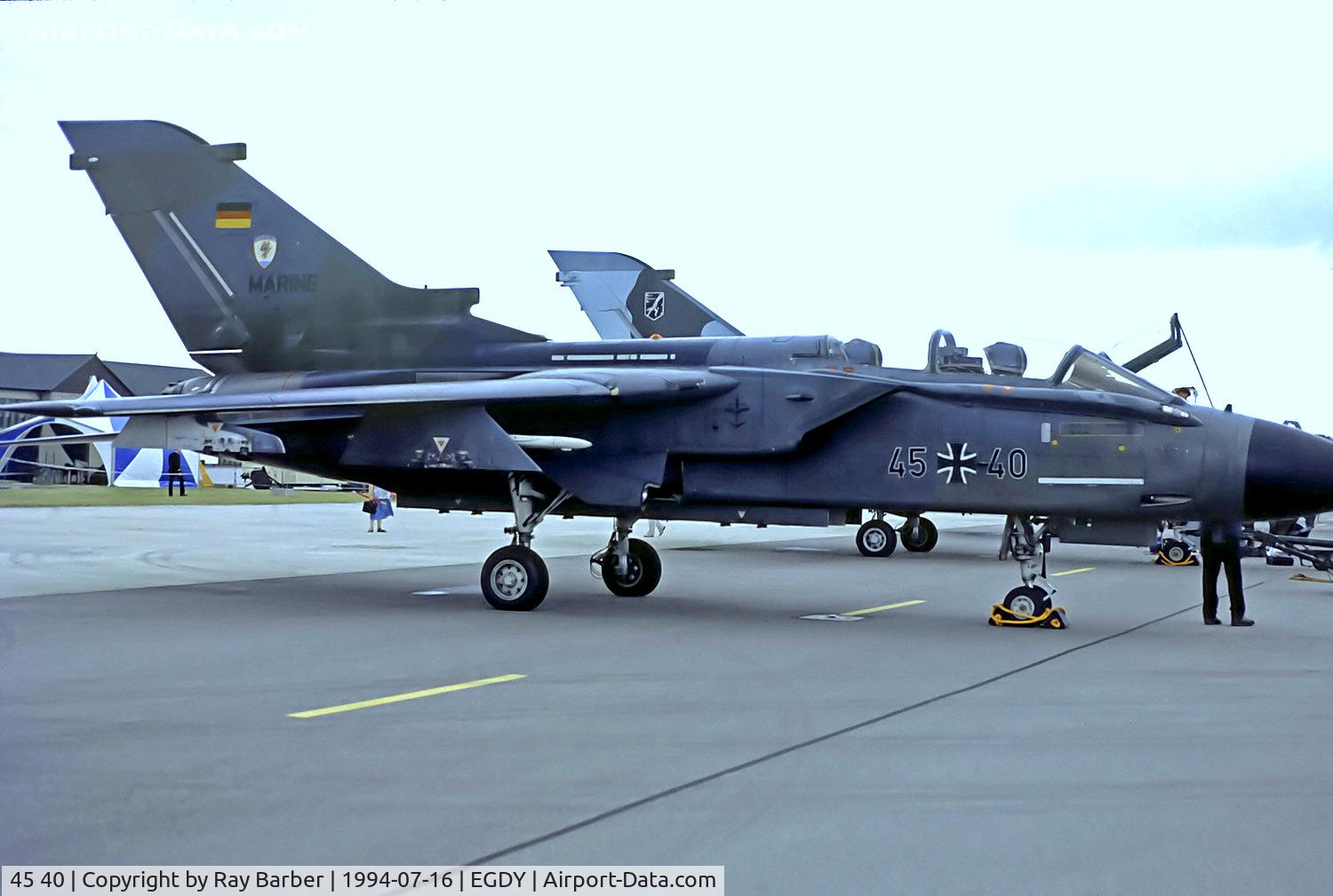 45 40, Panavia Tornado IDS C/N 601/GS188/4240, 45+40   BAe/Panavia Tornado IDS [GS188] (German Navy) RNAS Yeovilton 16/07/1994