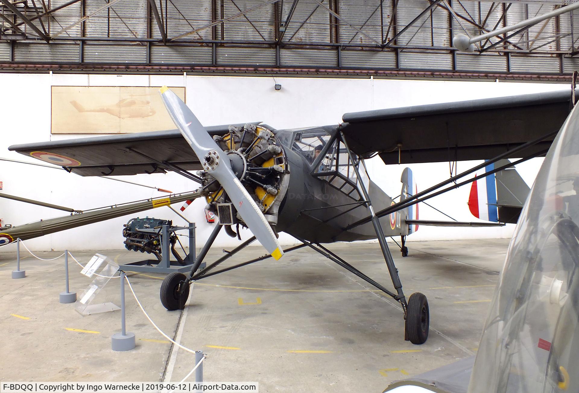 F-BDQQ, Morane-Saulnier MS-505 Criquet C/N 656, Morane-Saulnier MS.505 Criquet (post-war french Fi 156 Storch with Jacobs radial engine) at the Musee de l'ALAT et de l'Helicoptere, Dax