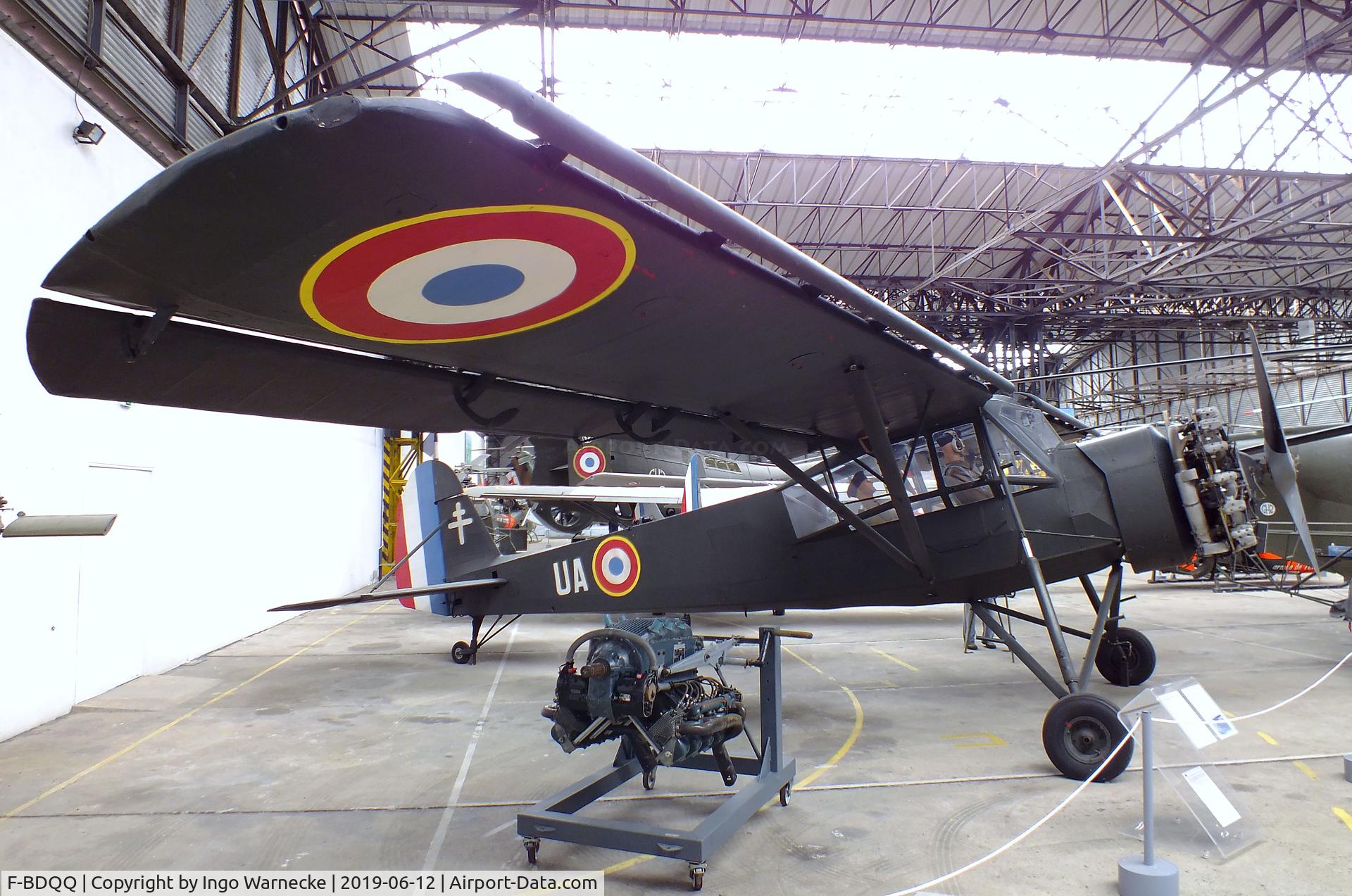 F-BDQQ, Morane-Saulnier MS-505 Criquet C/N 656, Morane-Saulnier MS.505 Criquet (post-war french Fi 156 Storch with Jacobs radial engine) at the Musee de l'ALAT et de l'Helicoptere, Dax