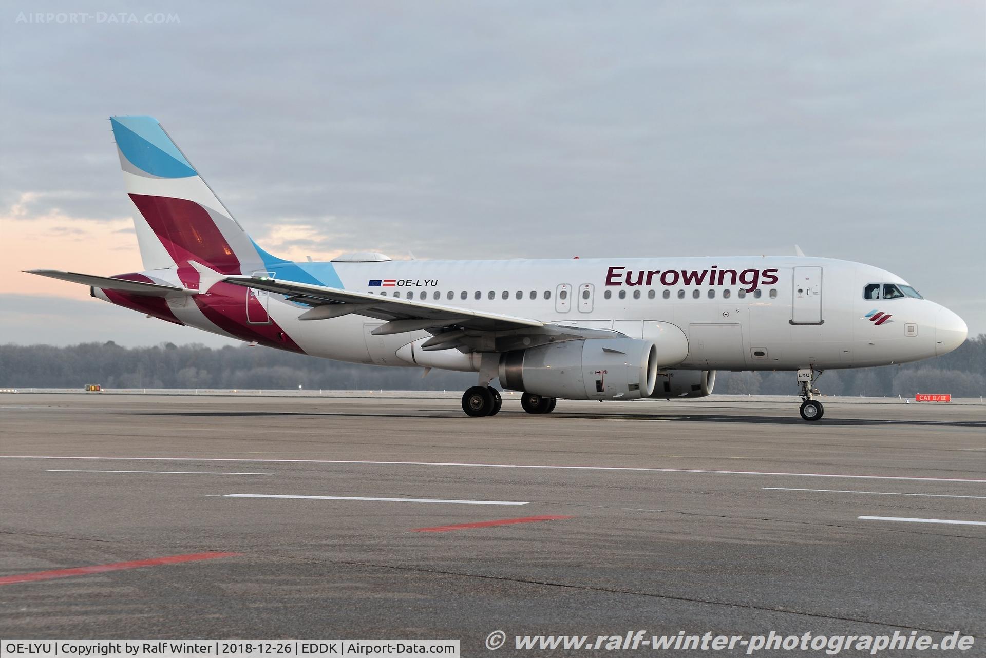 OE-LYU, 2013 Airbus A319-132 C/N 5535, Airbus A319-132 - EW EWE eurowings Europe - 5535 - OE-LYU - 26.12.2018 - CGN
