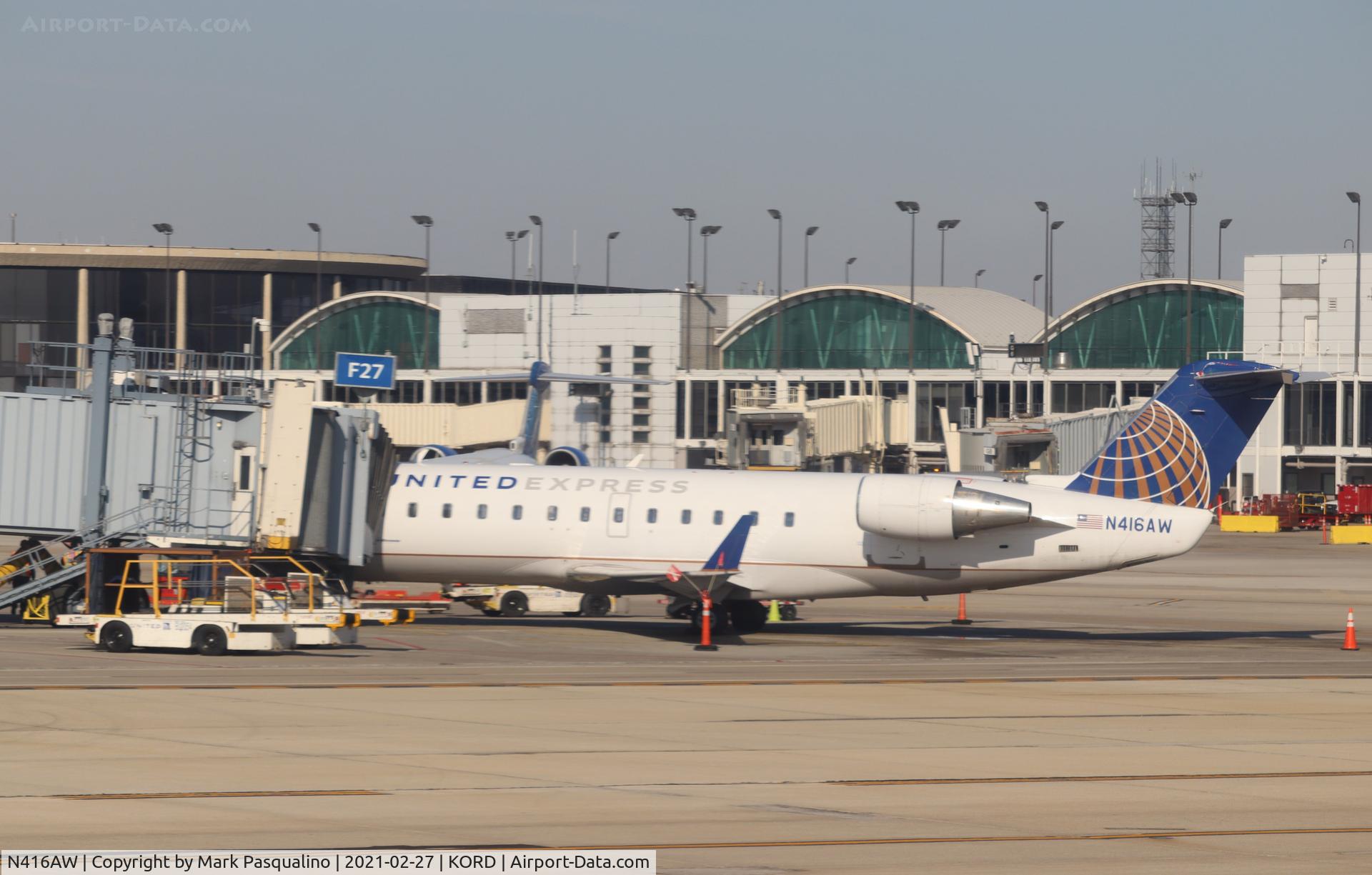 N416AW, 2002 Bombardier CRJ-200LR (CL-600-2B19) C/N 7603, CL-600-2B19