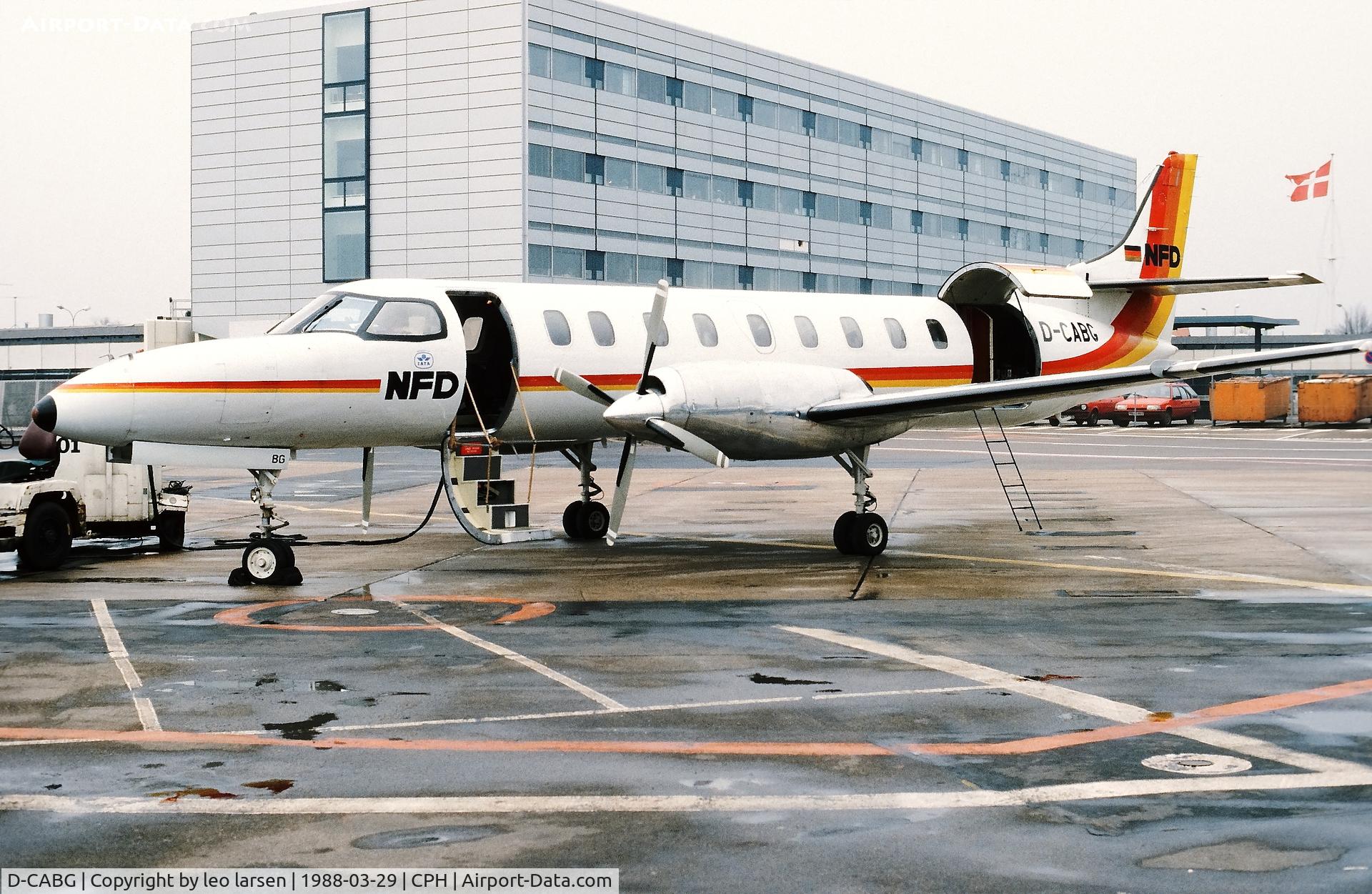 D-CABG, 1985 Fairchild Swearingen SA-227AC Metro III C/N AC-606B, Copenhagen 29.3.1988