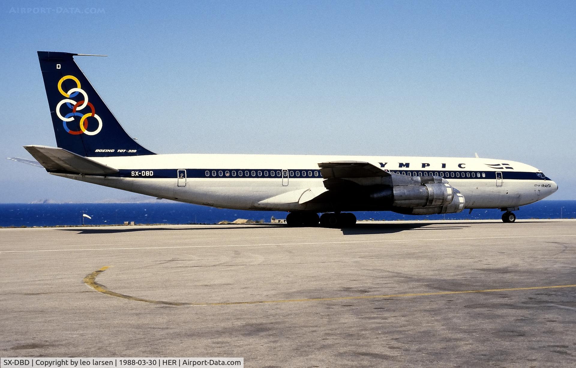 SX-DBD, 1968 Boeing 707-384C C/N 19760, Heraklion 30.3.1988