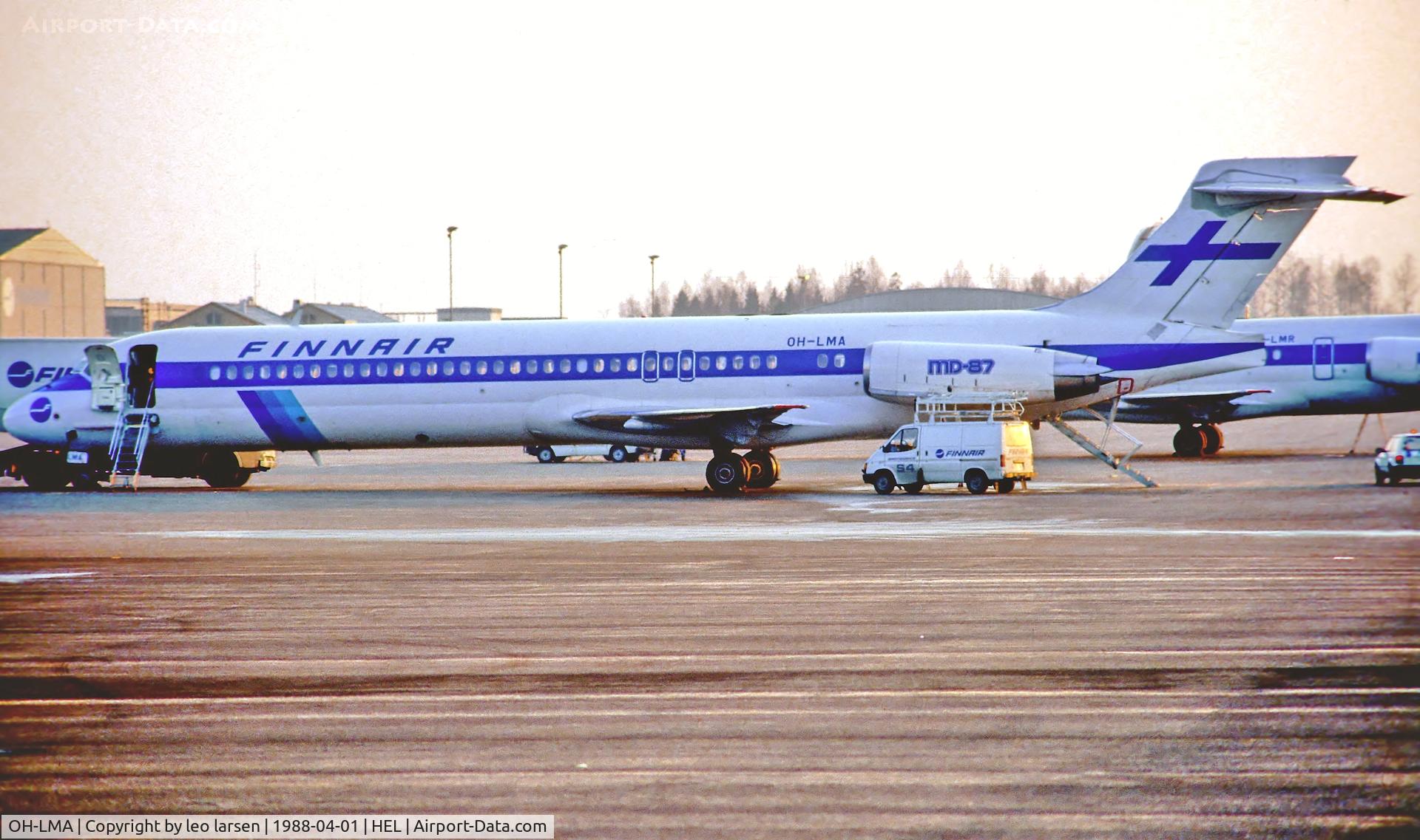 OH-LMA, 1987 McDonnell Douglas MD-87 (DC-9-87) C/N 49403, Helsinki 1.4.1988