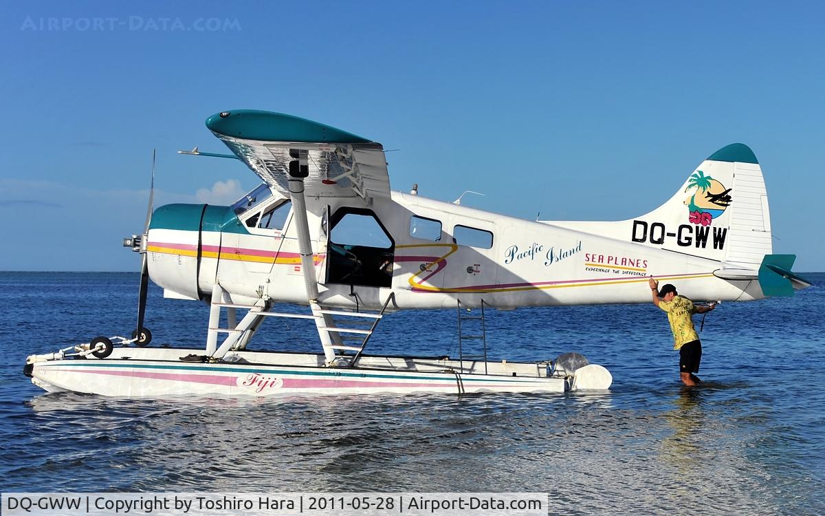 DQ-GWW, De Havilland Canada DHC-2 Beaver Mk.1 C/N 124, at Mana Island, Fiji