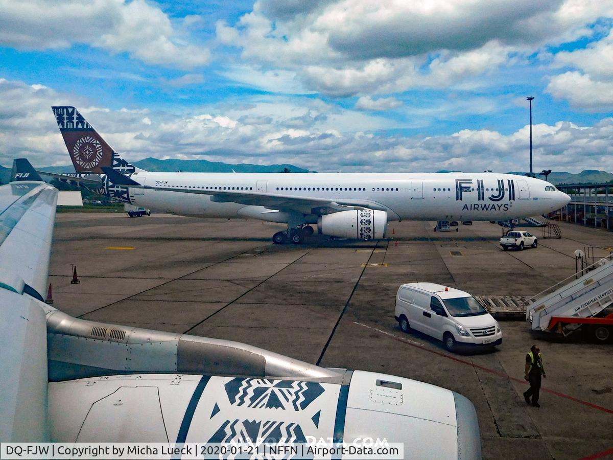 DQ-FJW, 2015 Airbus A330-343 C/N 1692, At Nadi, taken from DQ-FJT