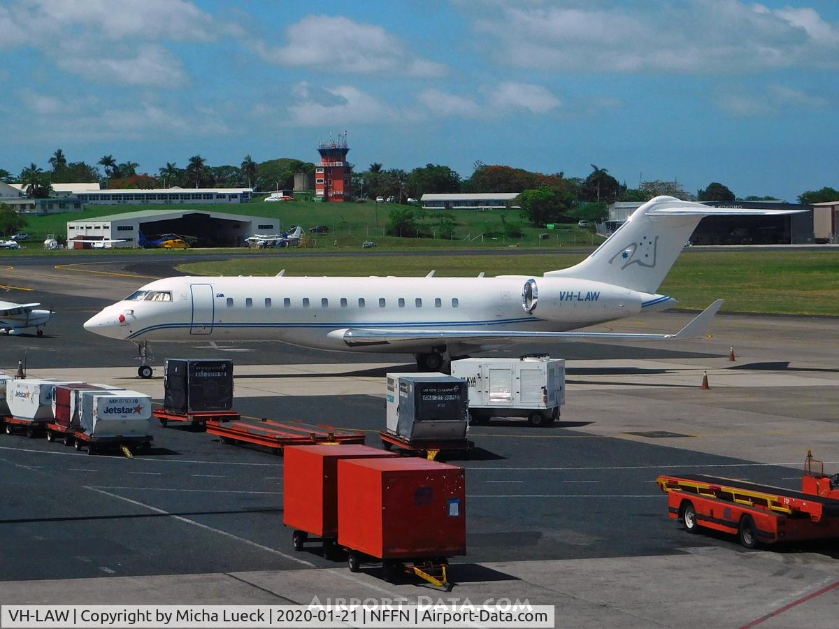 VH-LAW, 2008 Bombardier BD-700-1A10 Global Express XRS C/N 9299, At Nadi