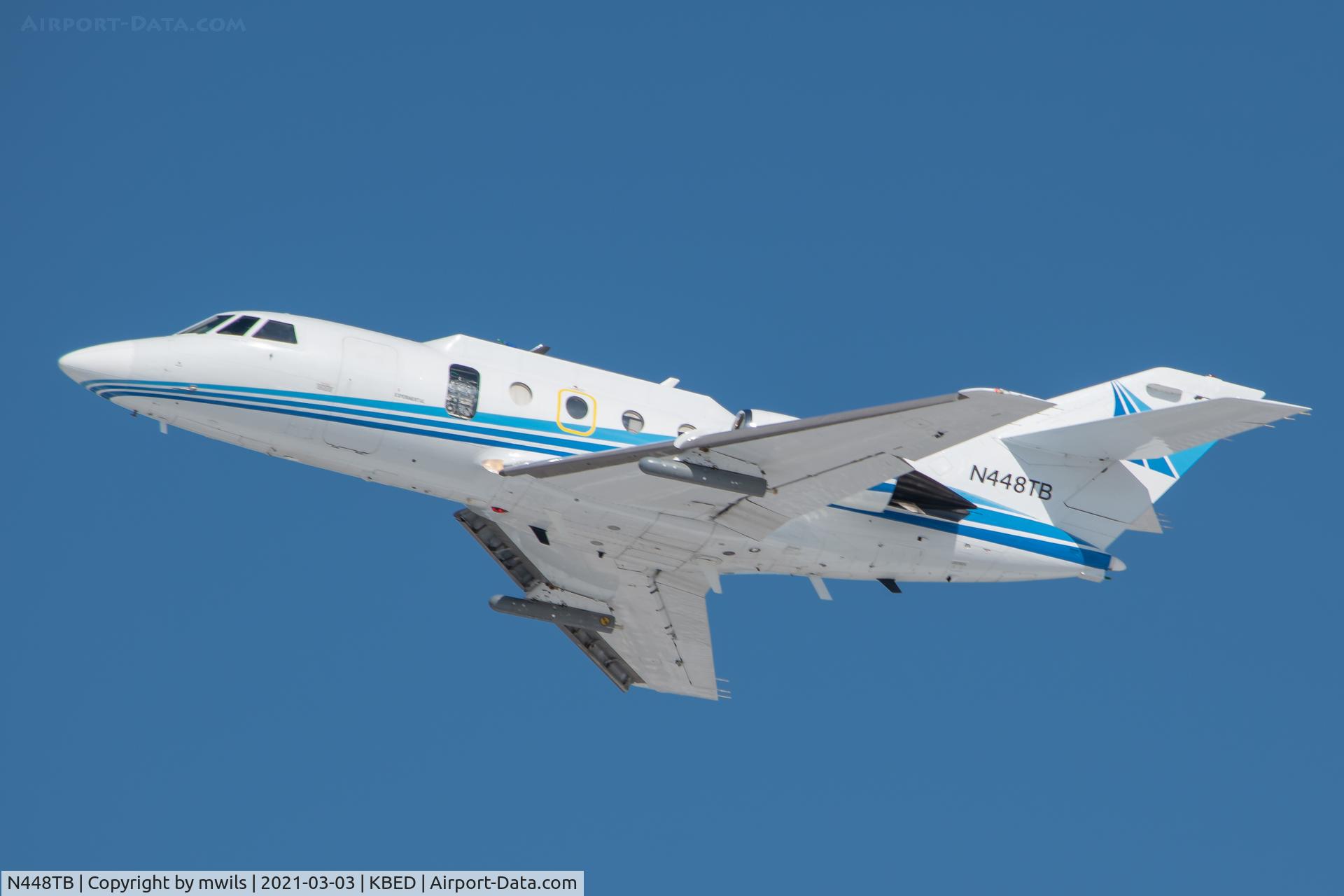 N448TB, Dassault HU-25A Guardian C/N 439, Research 8TB departing Hanscom just ahead of SCAN04