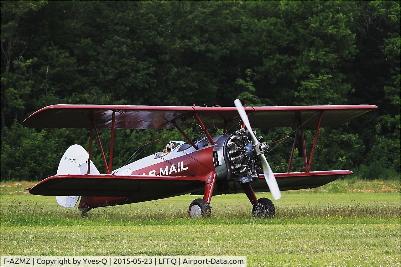F-AZMZ, Boeing E75 C/N 75.SA.98, Boing Stearman E-75, Taxiing, La Ferté-Alais Airfield (LFFQ) Air show 2015